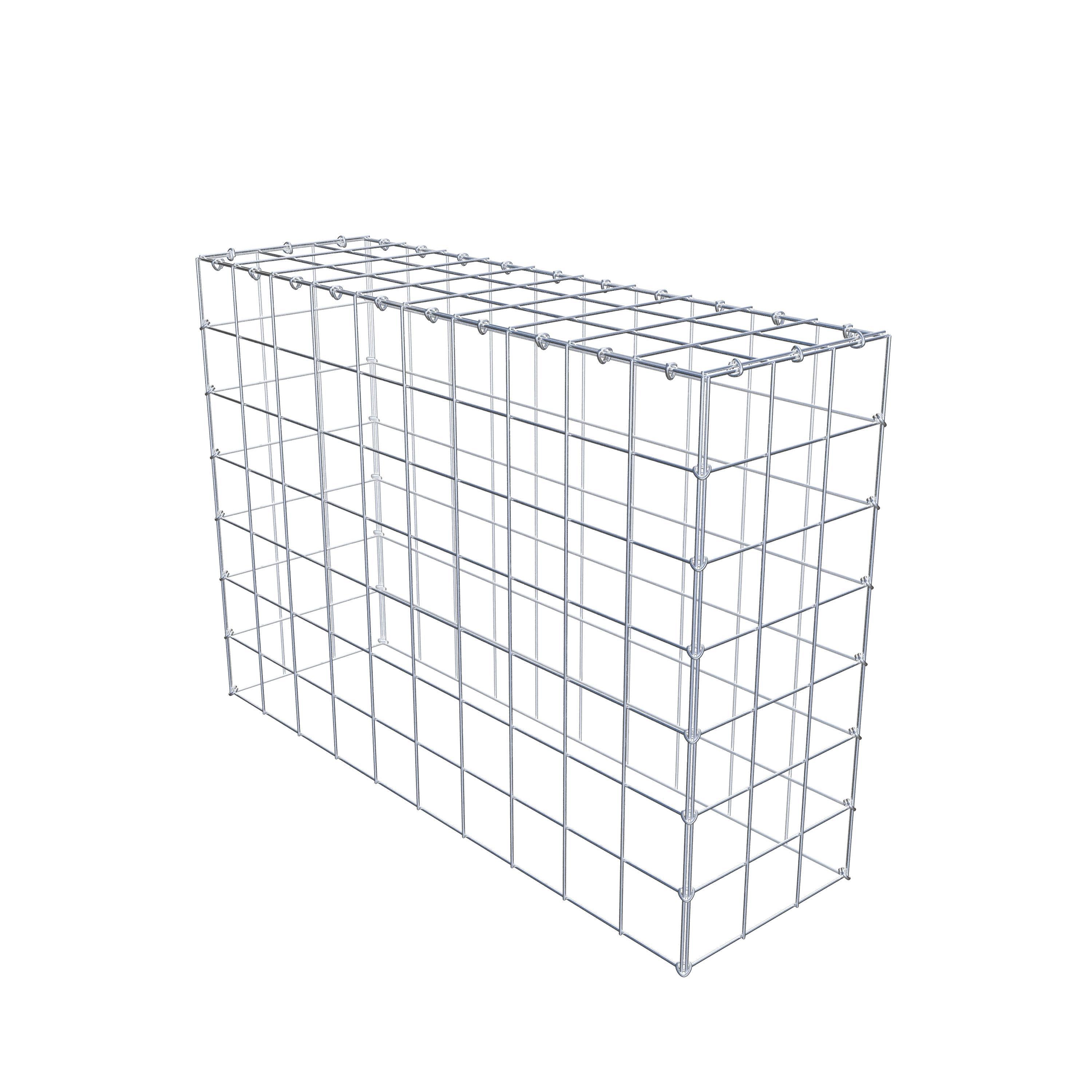 Mounted gabion type 3 100 cm x 70 cm x 30 cm (L x H x D), mesh size 10 cm x 10 cm, C-ring