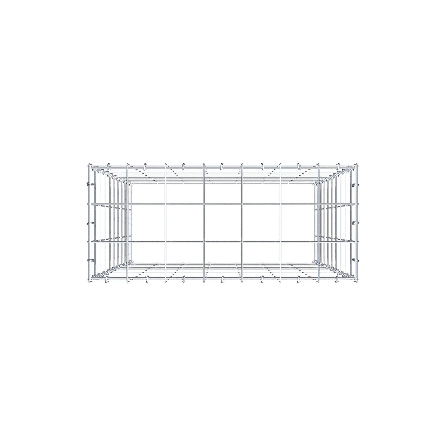Monteret gabion type 3 100 cm x 70 cm x 30 cm (L x H x D), maskestørrelse 10 cm x 10 cm, C-ring