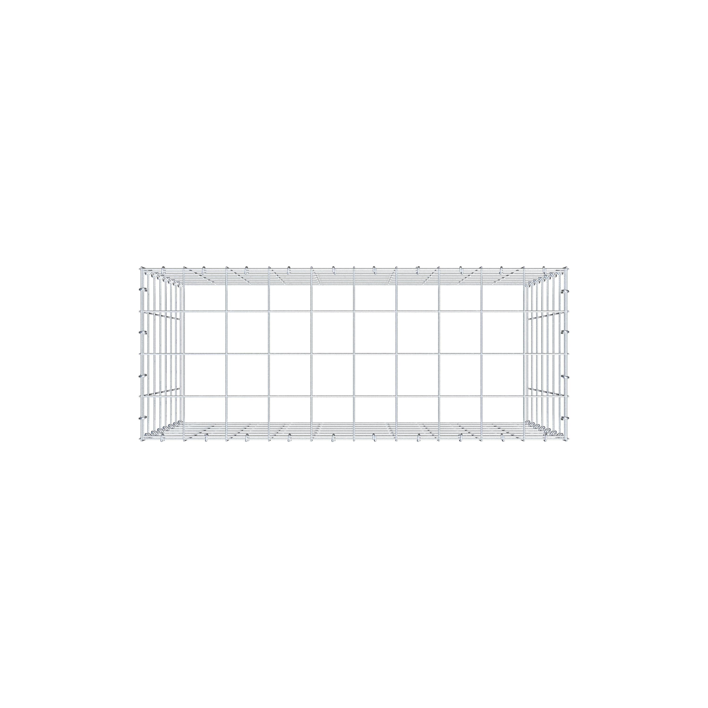 Mounted gabion type 3 100 cm x 70 cm x 40 cm (L x H x D), mesh size 10 cm x 10 cm, C-ring