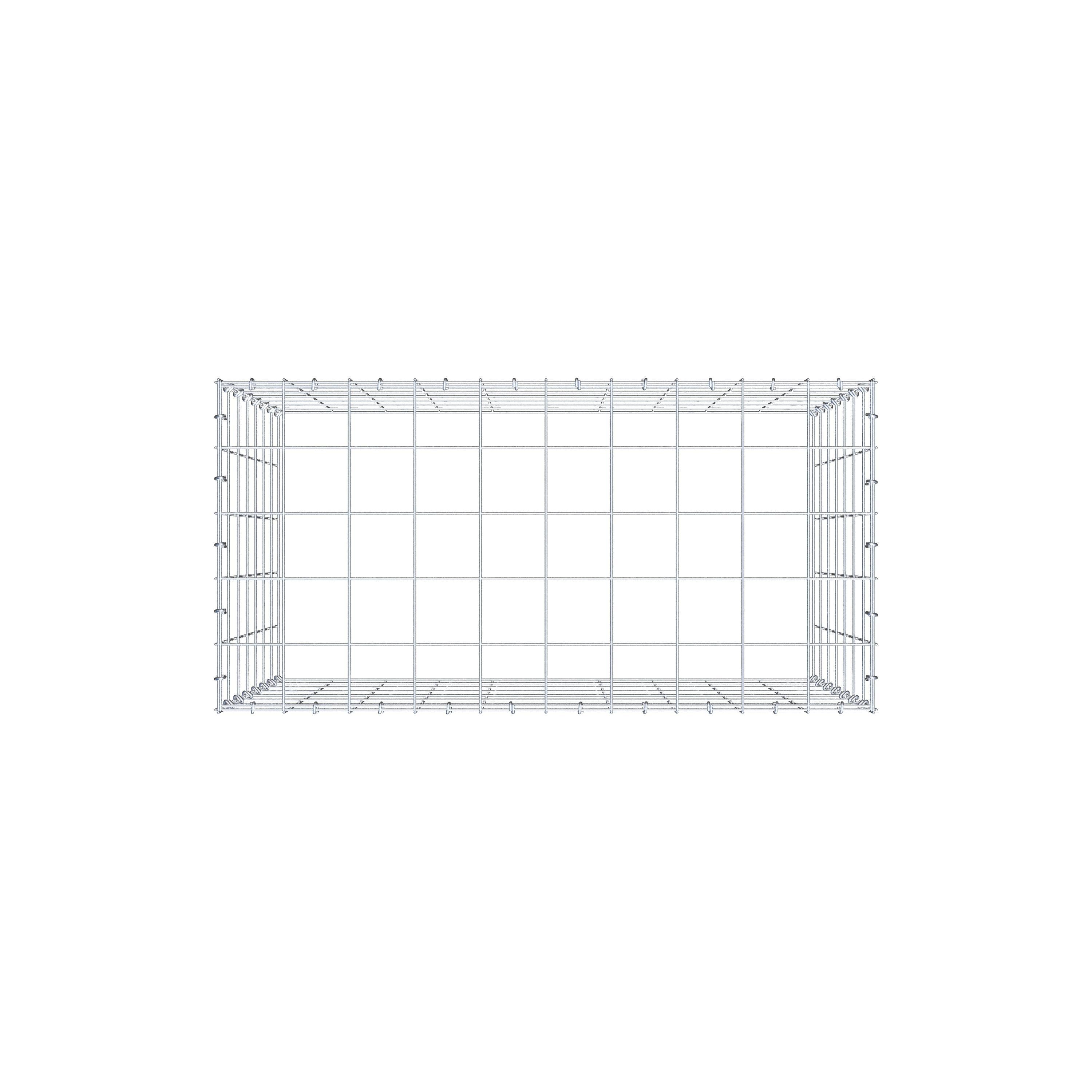 Mounted gabion type 3 100 cm x 70 cm x 50 cm (L x H x D), mesh size 10 cm x 10 cm, C-ring