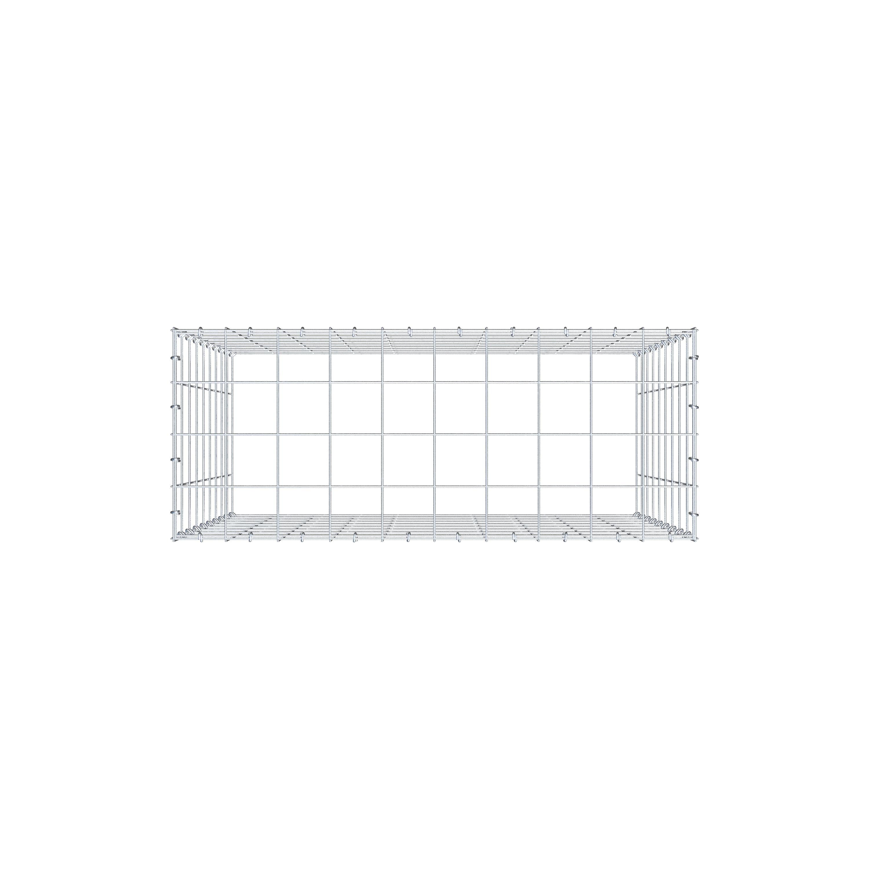 Mounted gabion type 3 100 cm x 90 cm x 40 cm (L x H x D), mesh size 10 cm x 10 cm, C-ring