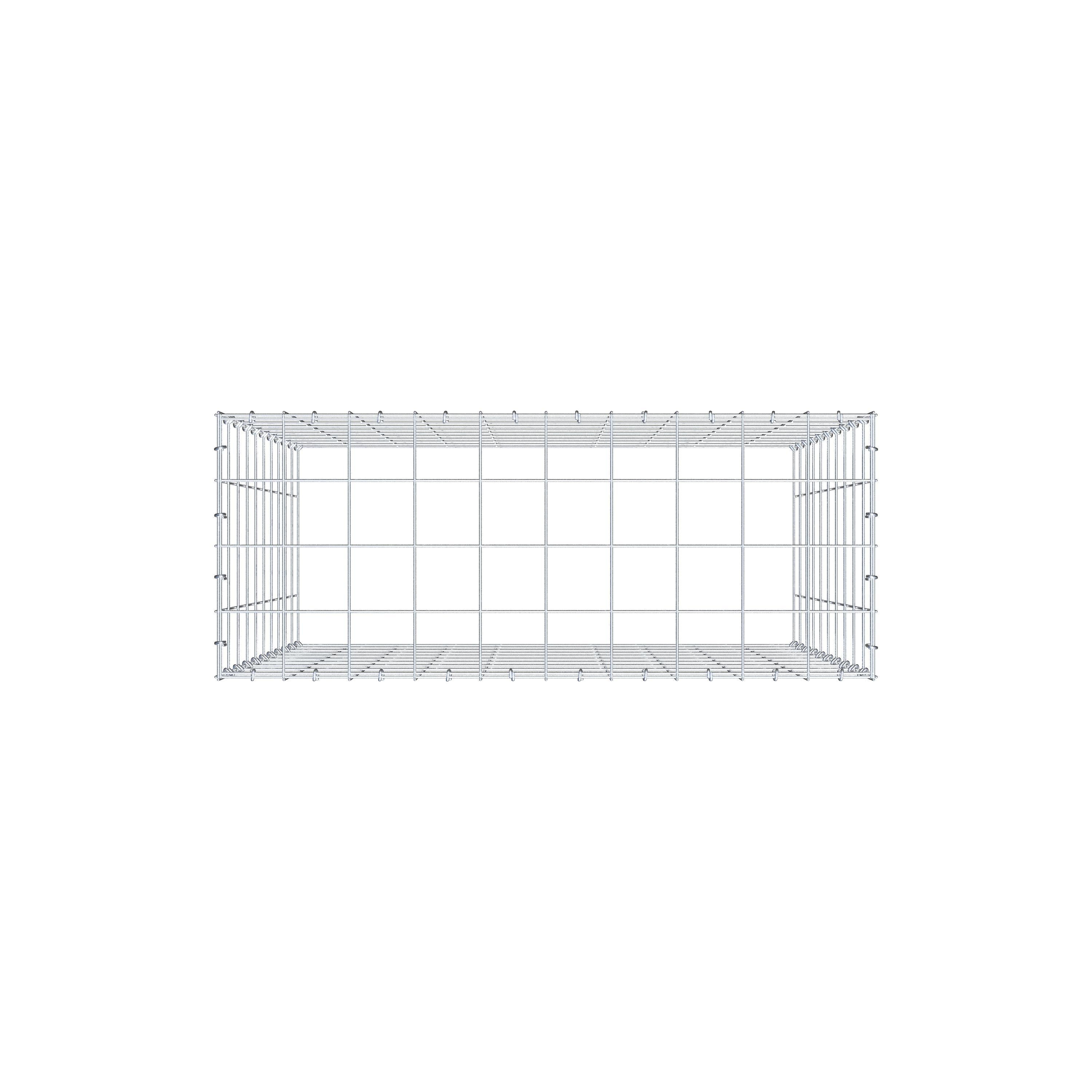 Mounted gabion type 3 100 cm x 100 cm x 40 cm (L x H x D), mesh size 10 cm x 10 cm, C-ring