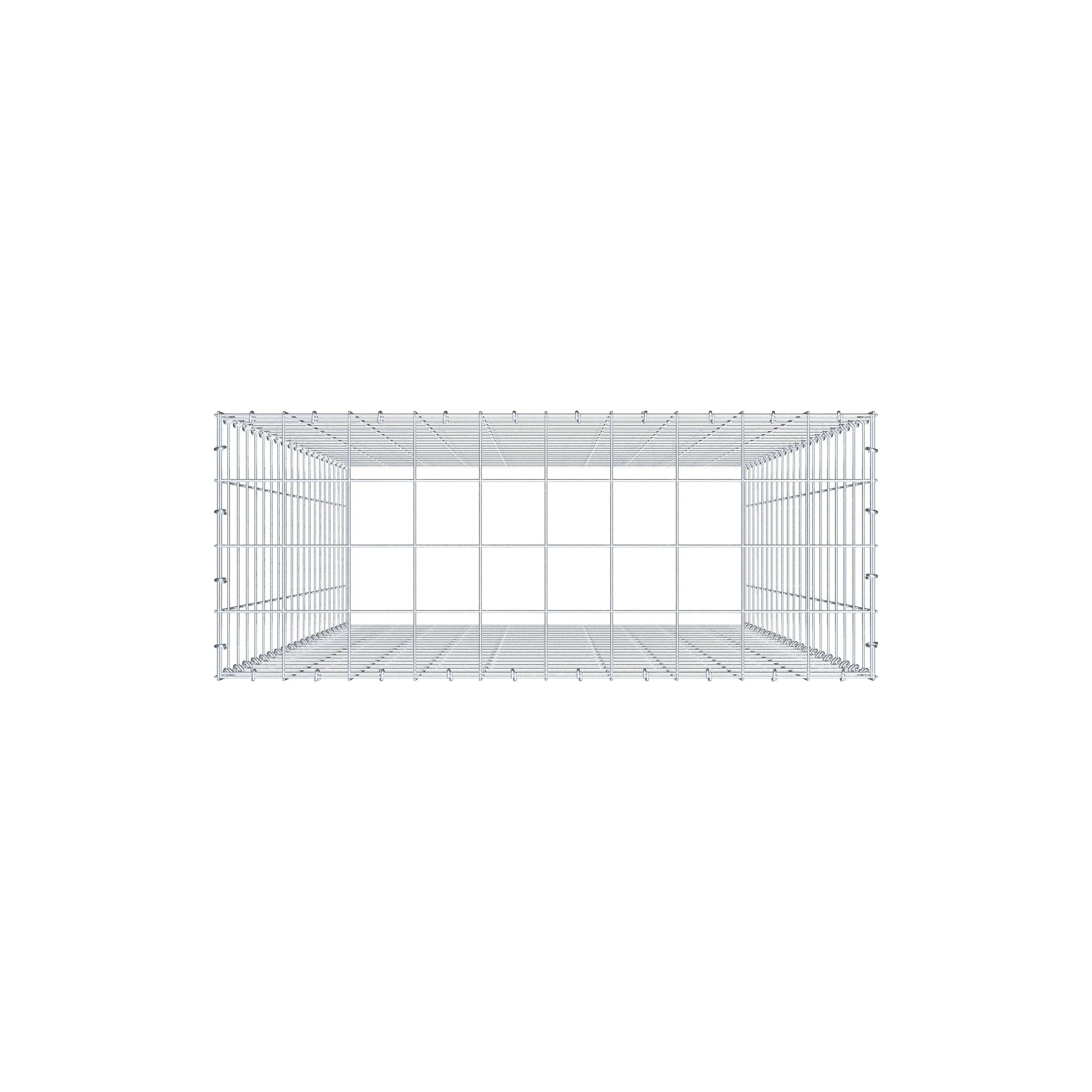 Opzetpaal type 3 200 cm x 100 cm x 40 cm (L x H x D), maaswijdte 10 cm x 10 cm, C-ring