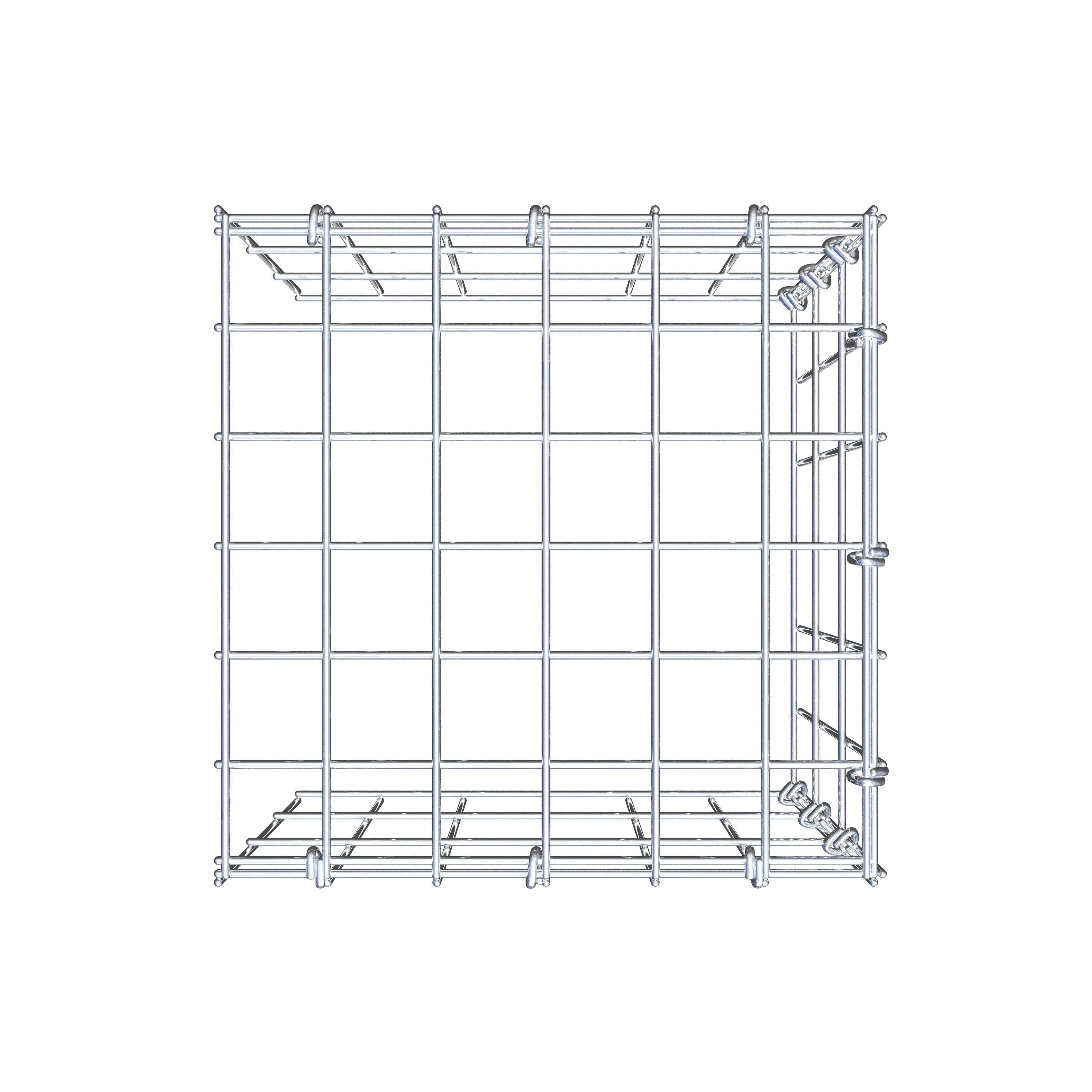 Mounted gabion type 4 30 cm x 30 cm x 30 cm (L x H x D), mesh size 5 cm x 10 cm, C-ring