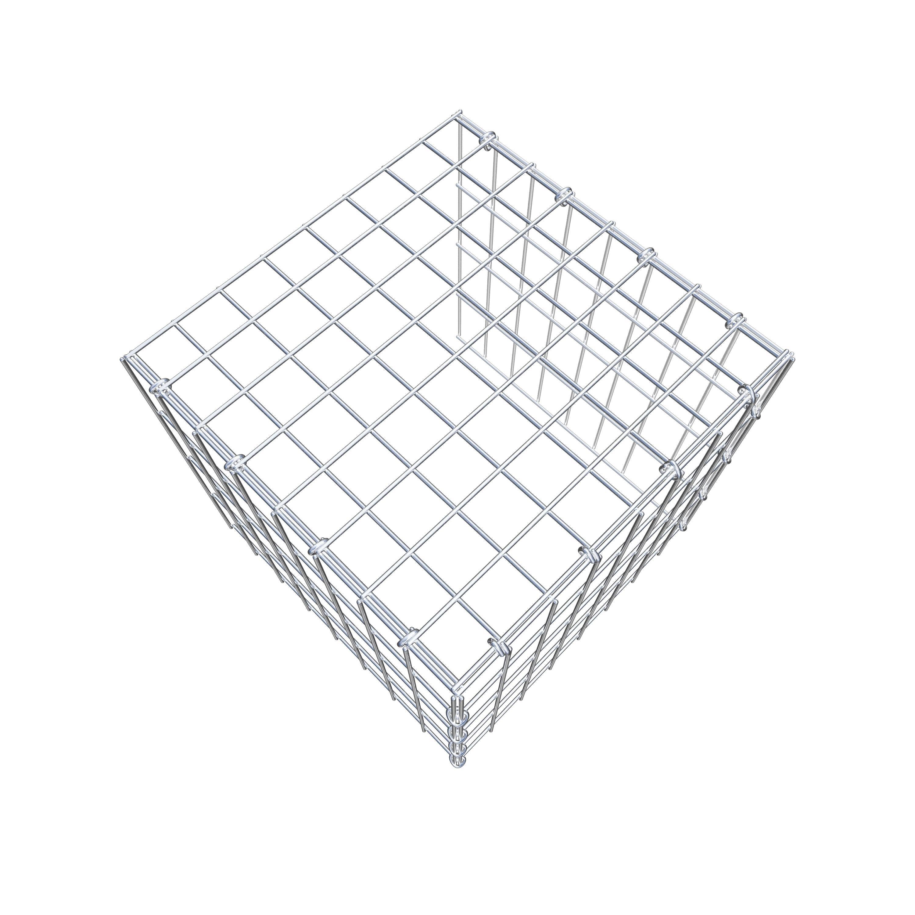 Mounted gabion type 4 40 cm x 40 cm x 40 cm (L x H x D), mesh size 5 cm x 10 cm, C-ring