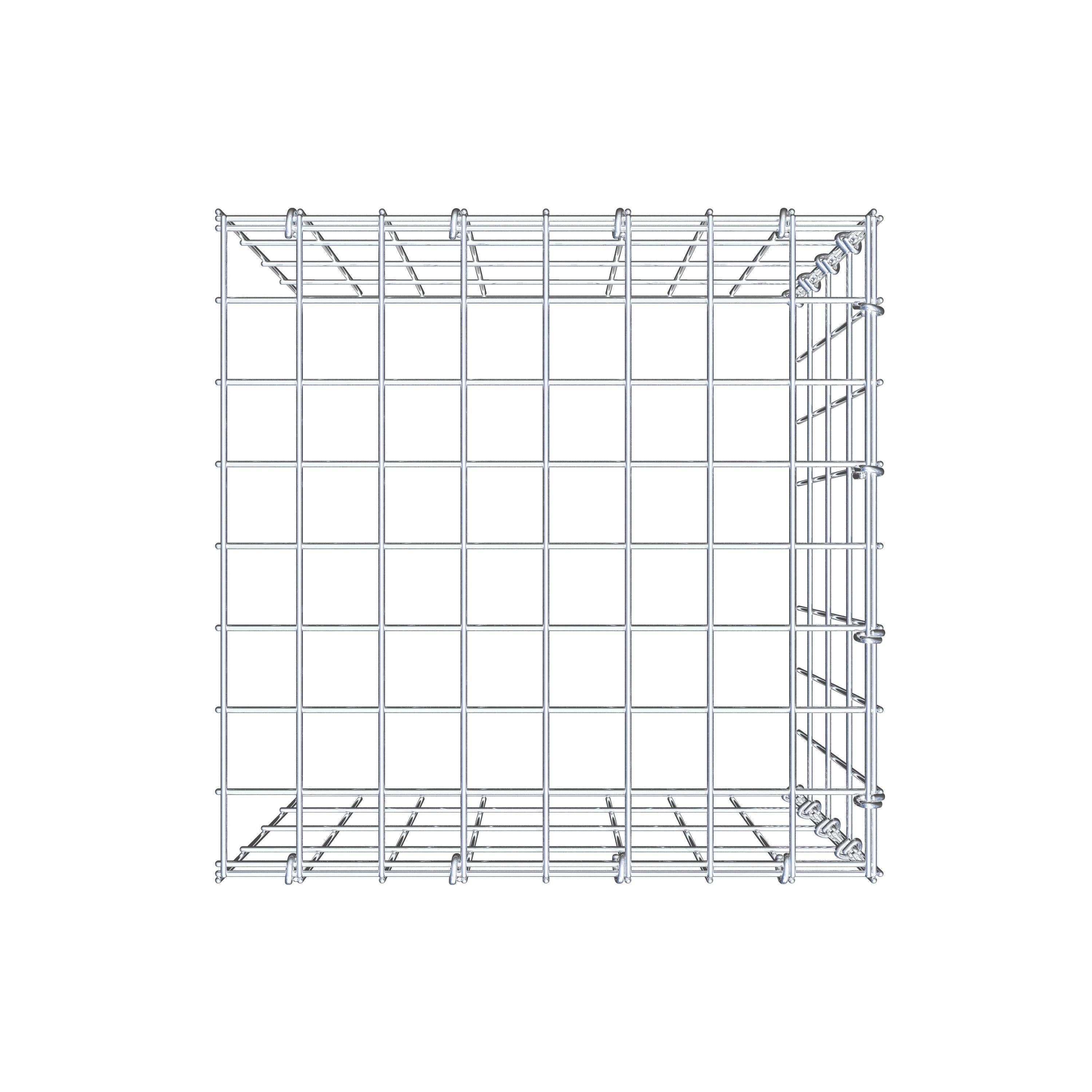 Mounted gabion type 4 40 cm x 40 cm x 40 cm (L x H x D), mesh size 5 cm x 10 cm, C-ring