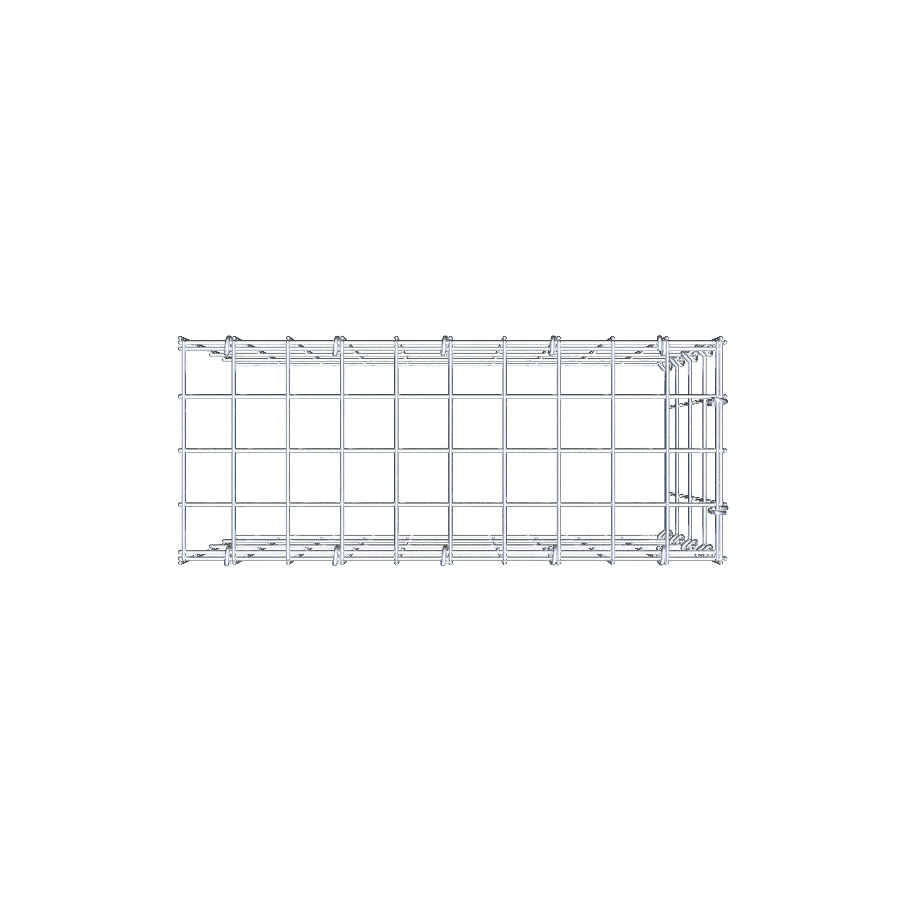 Monteret gabion type 4 50 cm x 40 cm x 20 cm (L x H x D), maskestørrelse 5 cm x 10 cm, C-ring