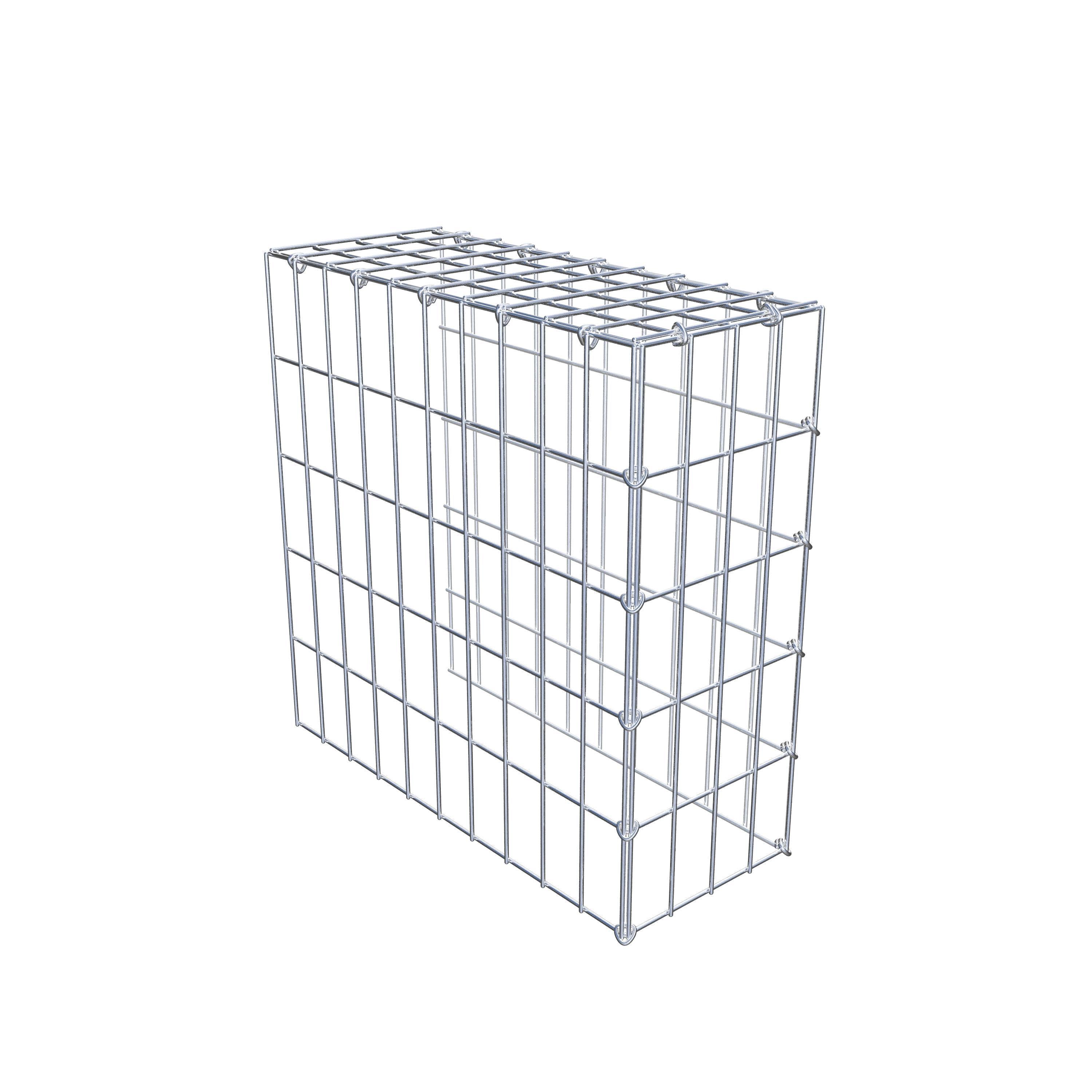 Mounted gabion type 4 50 cm x 50 cm x 20 cm (L x H x D), mesh size 5 cm x 10 cm, C-ring