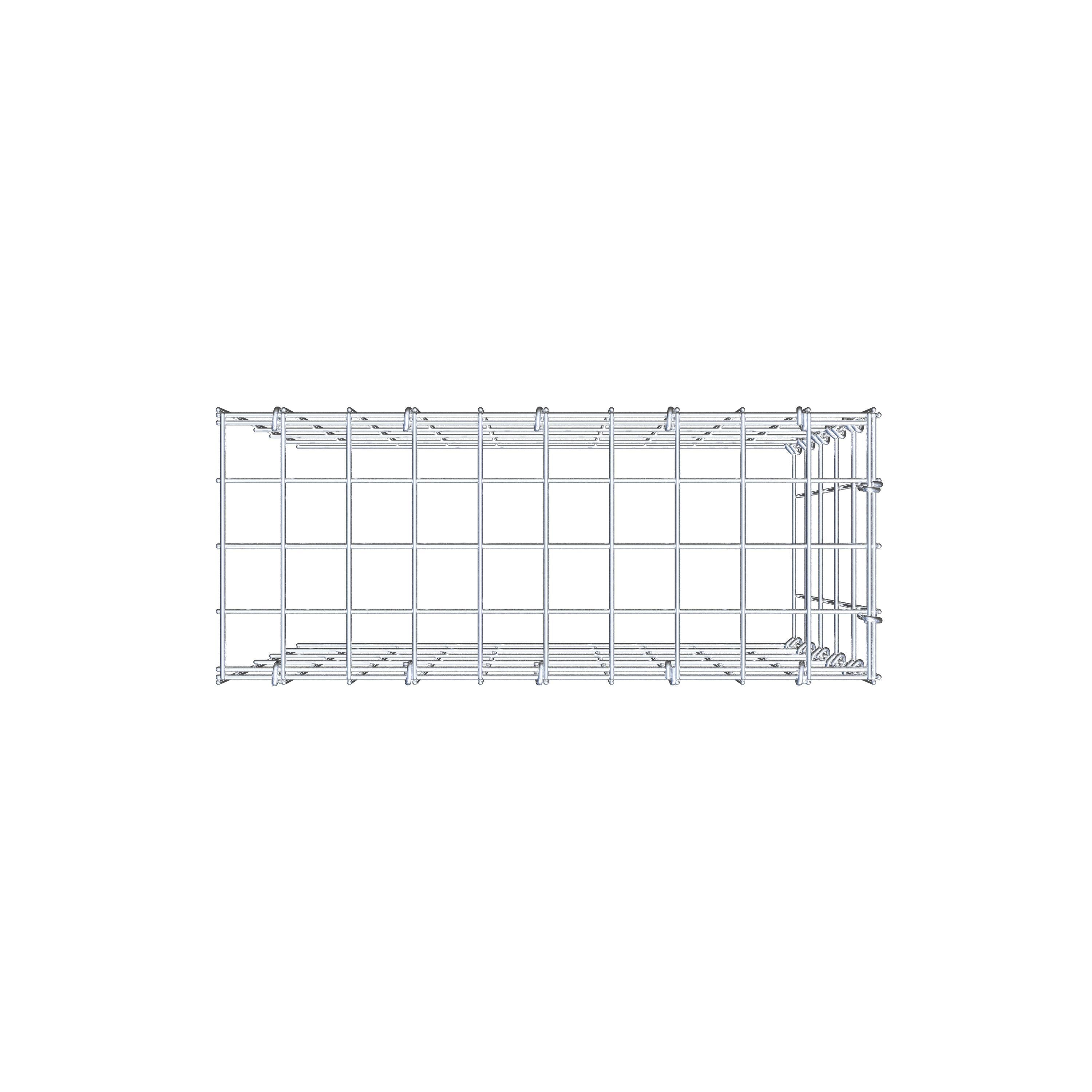 Mounted gabion type 4 50 cm x 50 cm x 20 cm (L x H x D), mesh size 5 cm x 10 cm, C-ring