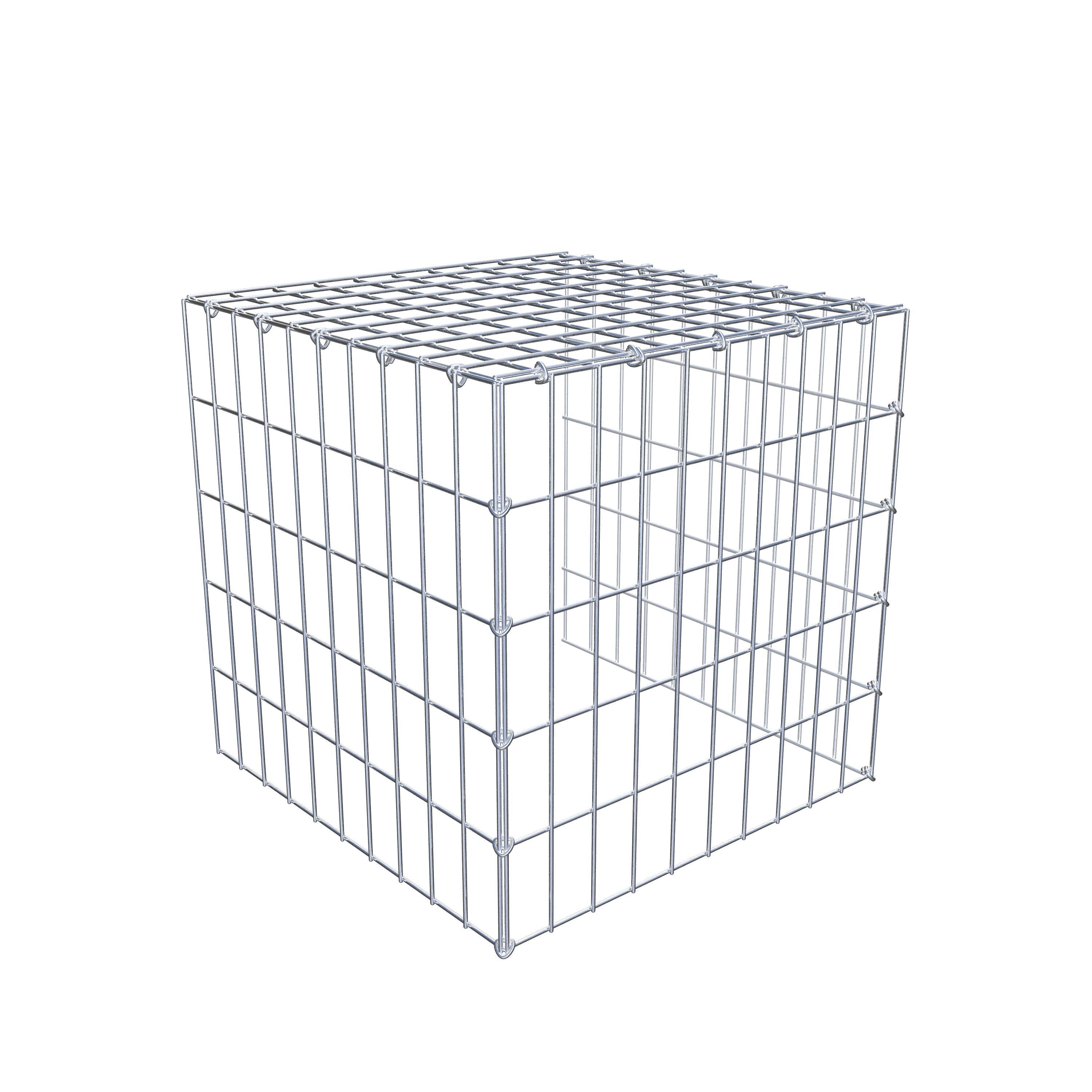 Monteret gabion type 4 50 cm x 50 cm x 50 cm (L x H x D), maskestørrelse 5 cm x 10 cm, C-ring