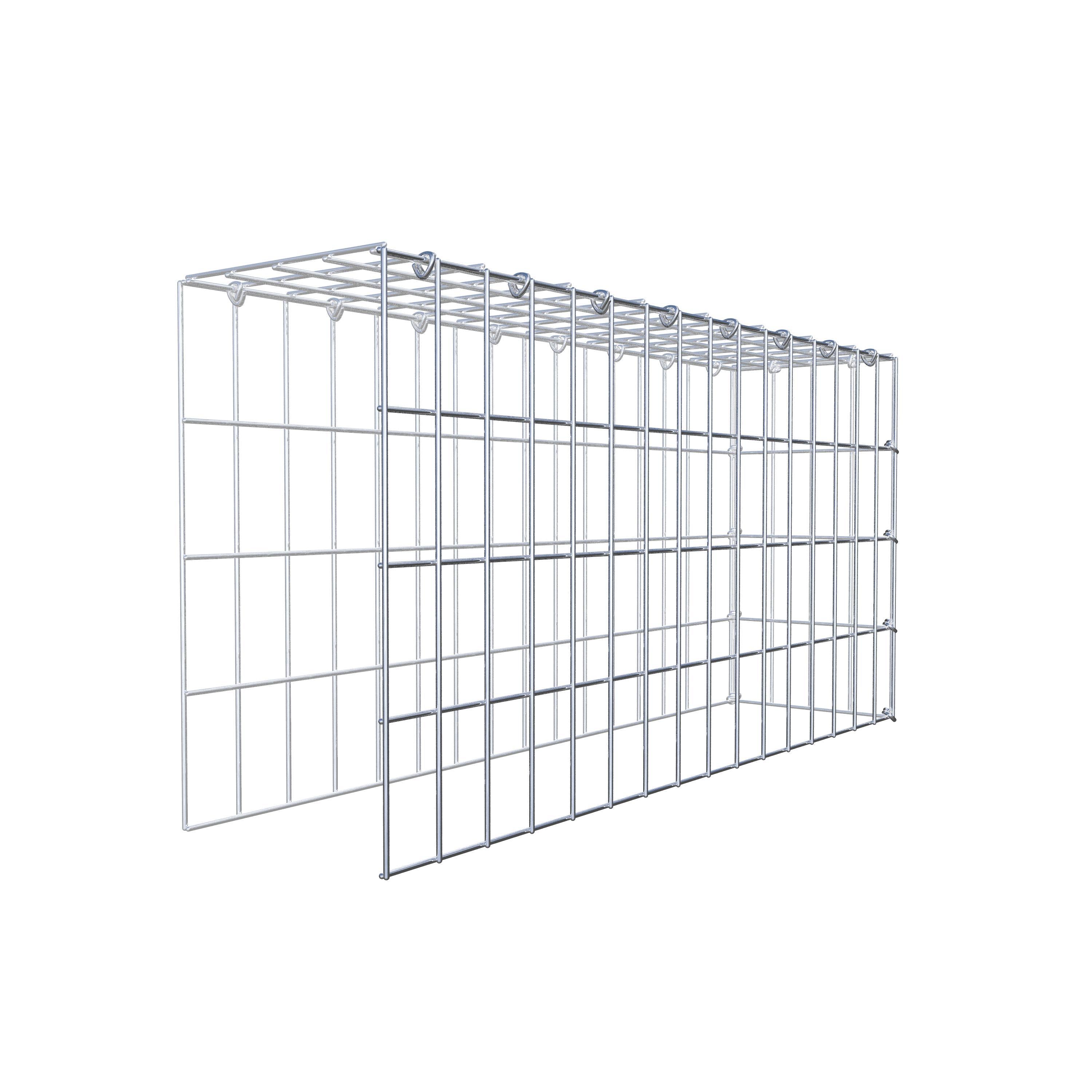 Monteret gabion type 4 80 cm x 40 cm x 20 cm (L x H x D), maskestørrelse 5 cm x 10 cm, C-ring