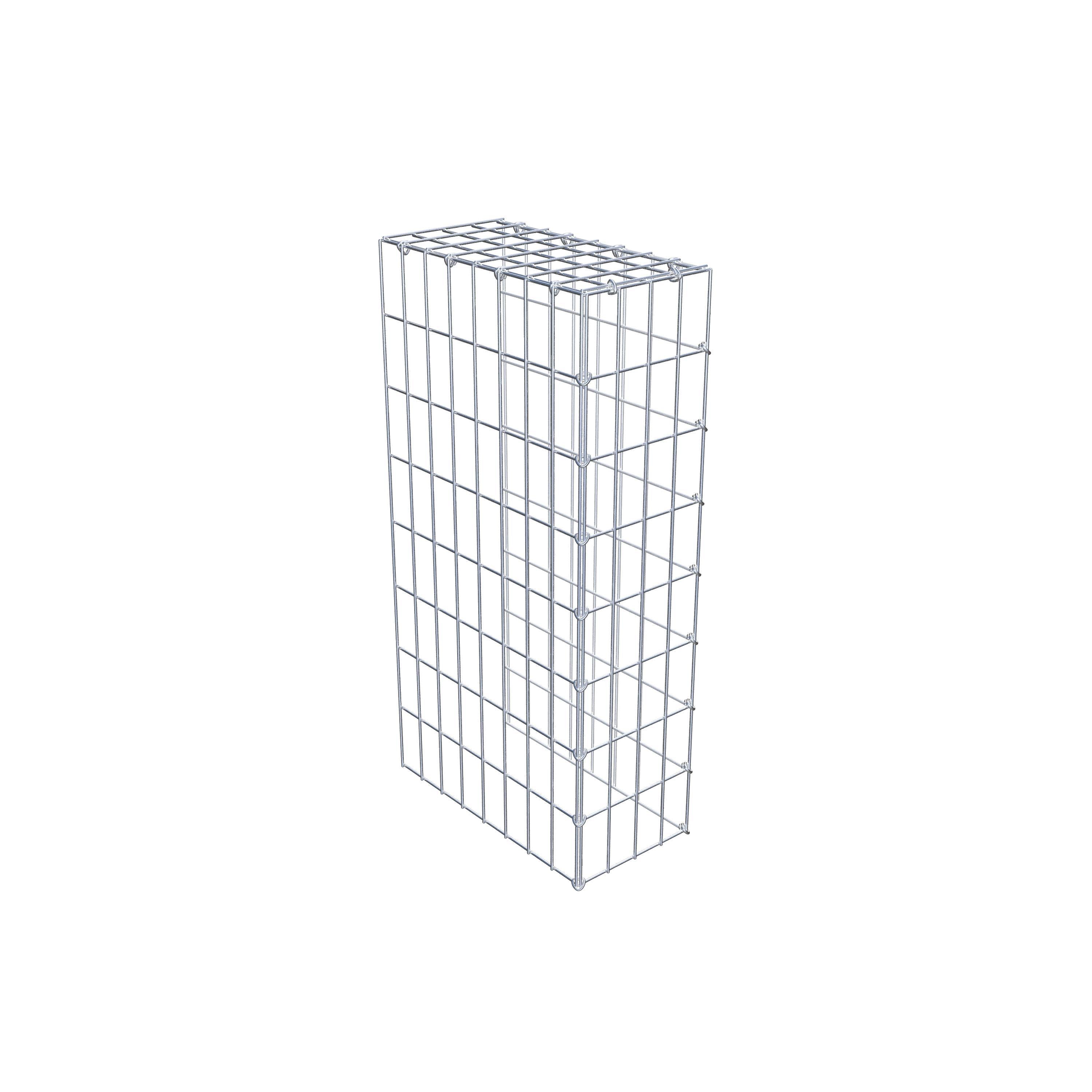 Monteret gabion type 4 80 cm x 40 cm x 20 cm (L x H x D), maskestørrelse 5 cm x 10 cm, C-ring