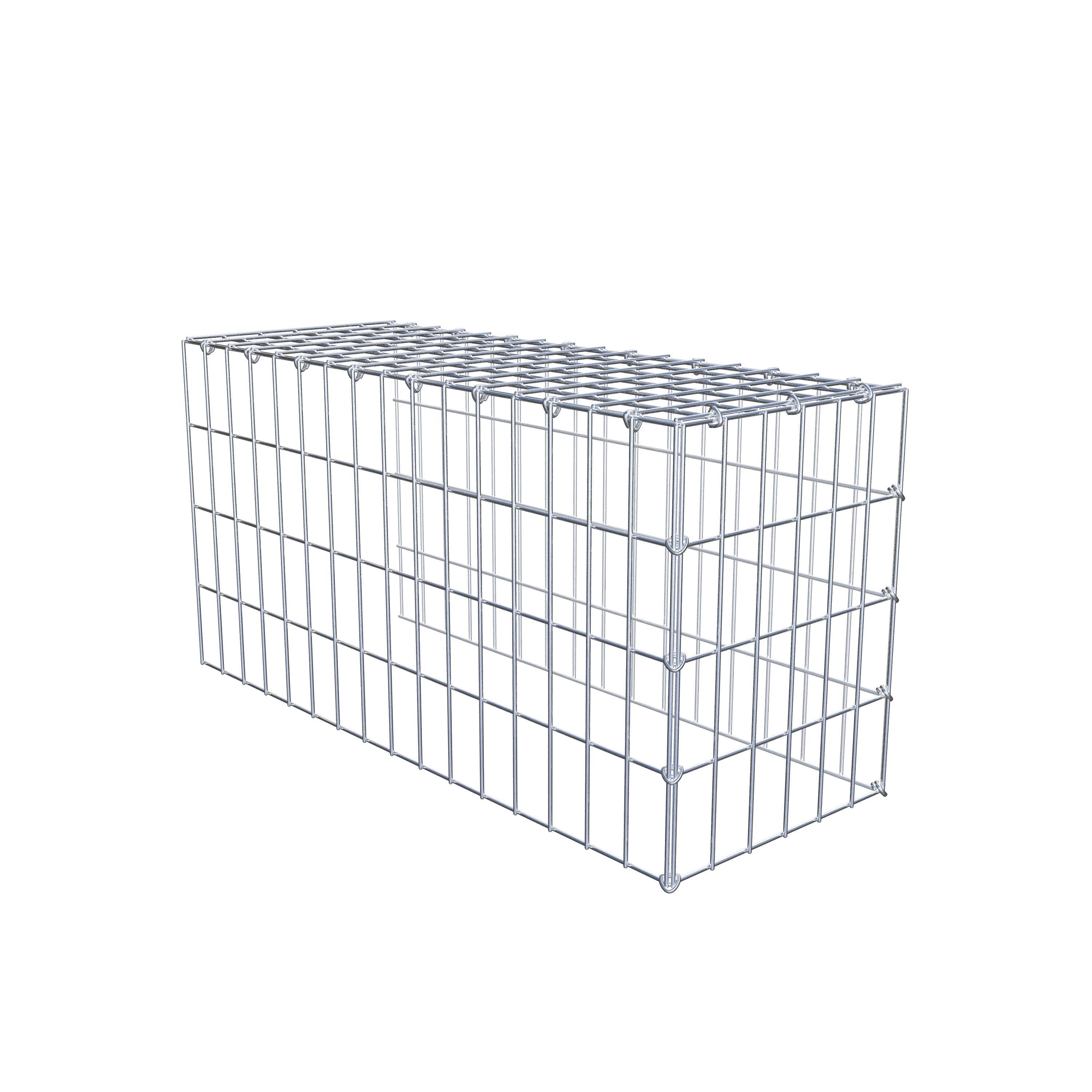 Mounted gabion type 4 80 cm x 40 cm x 30 cm (L x H x D), mesh size 5 cm x 10 cm, C-ring