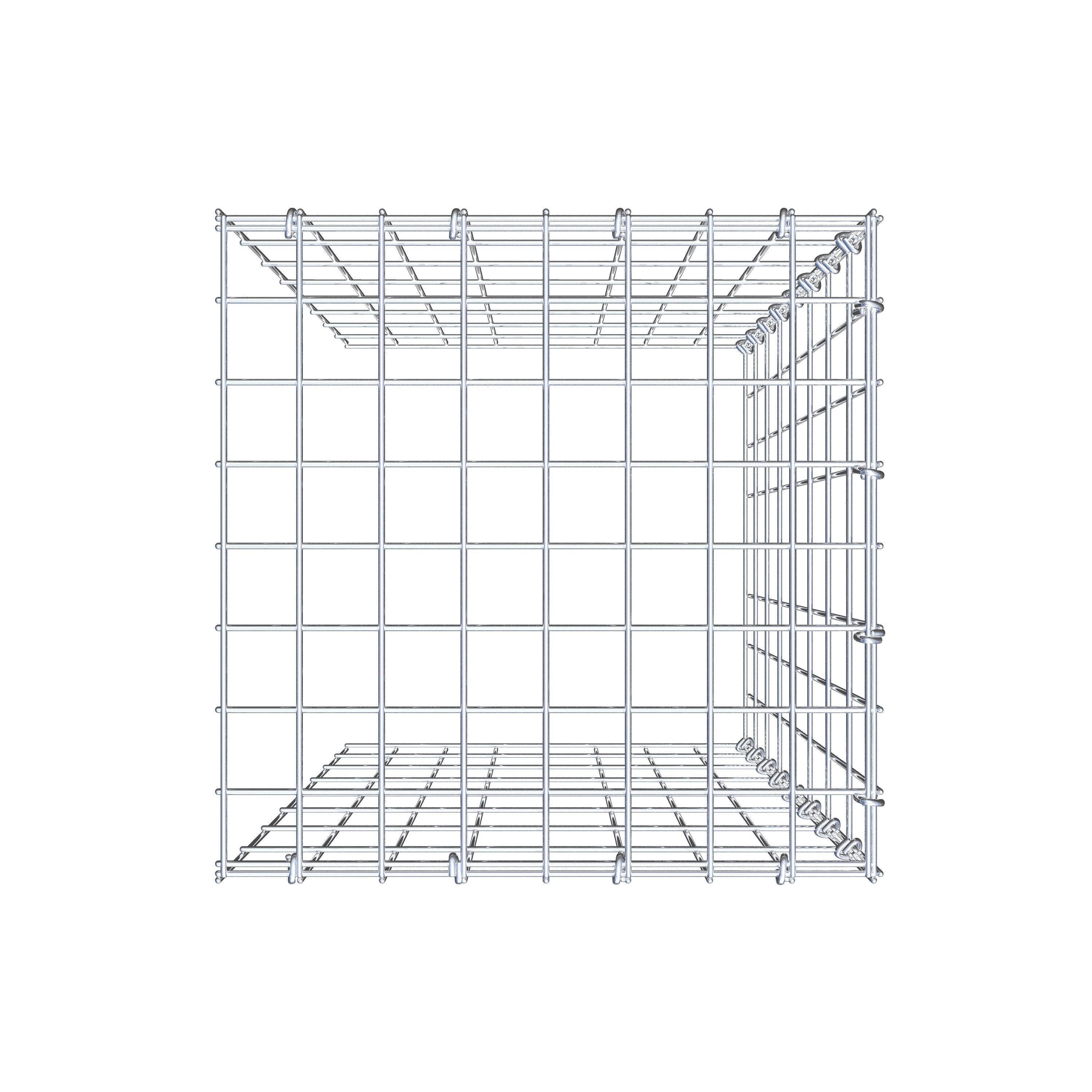 Mounted gabion type 4 80 cm x 40 cm x 40 cm (L x H x D), mesh size 5 cm x 10 cm, C-ring