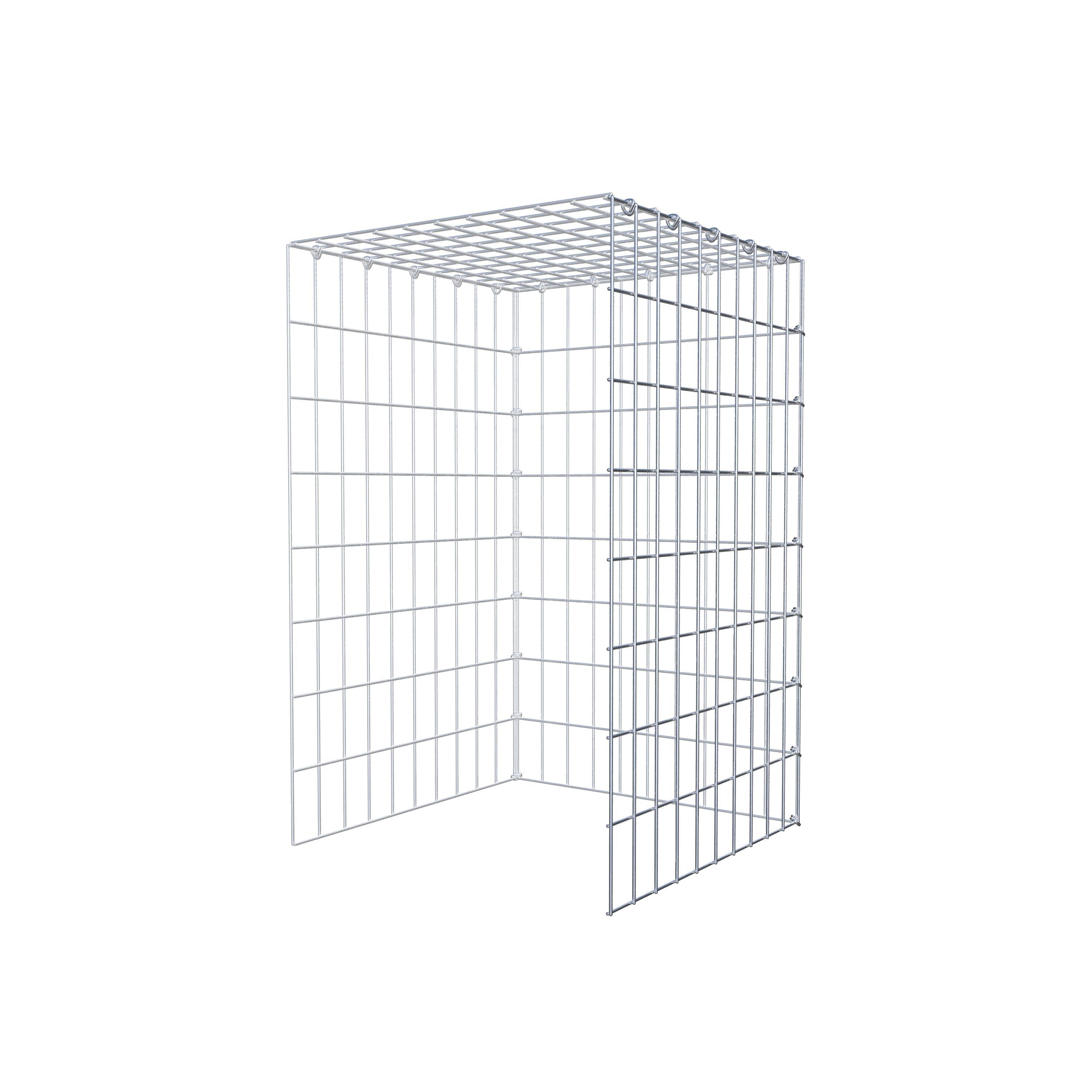 Mounted gabion type 4 80 cm x 50 cm x 50 cm (L x H x D), mesh size 5 cm x 10 cm, C-ring