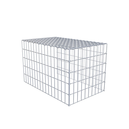 Mounted gabion type 4 80 cm x 50 cm x 50 cm (L x H x D), mesh size 5 cm x 10 cm, C-ring