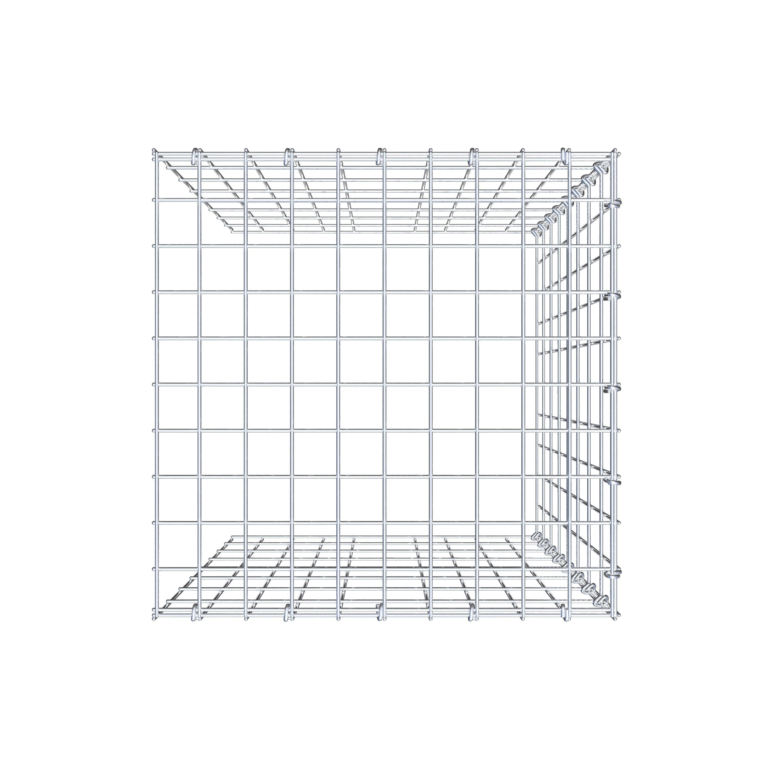 Mounted gabion type 4 80 cm x 50 cm x 50 cm (L x H x D), mesh size 5 cm x 10 cm, C-ring