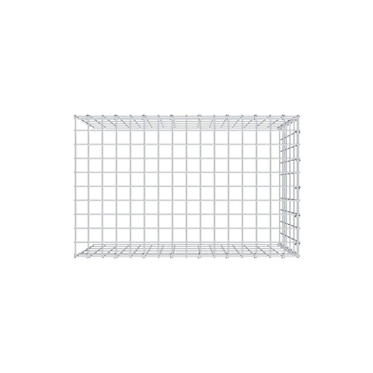 Mounted gabion type 4 80 cm x 50 cm x 50 cm (L x H x D), mesh size 5 cm x 10 cm, C-ring