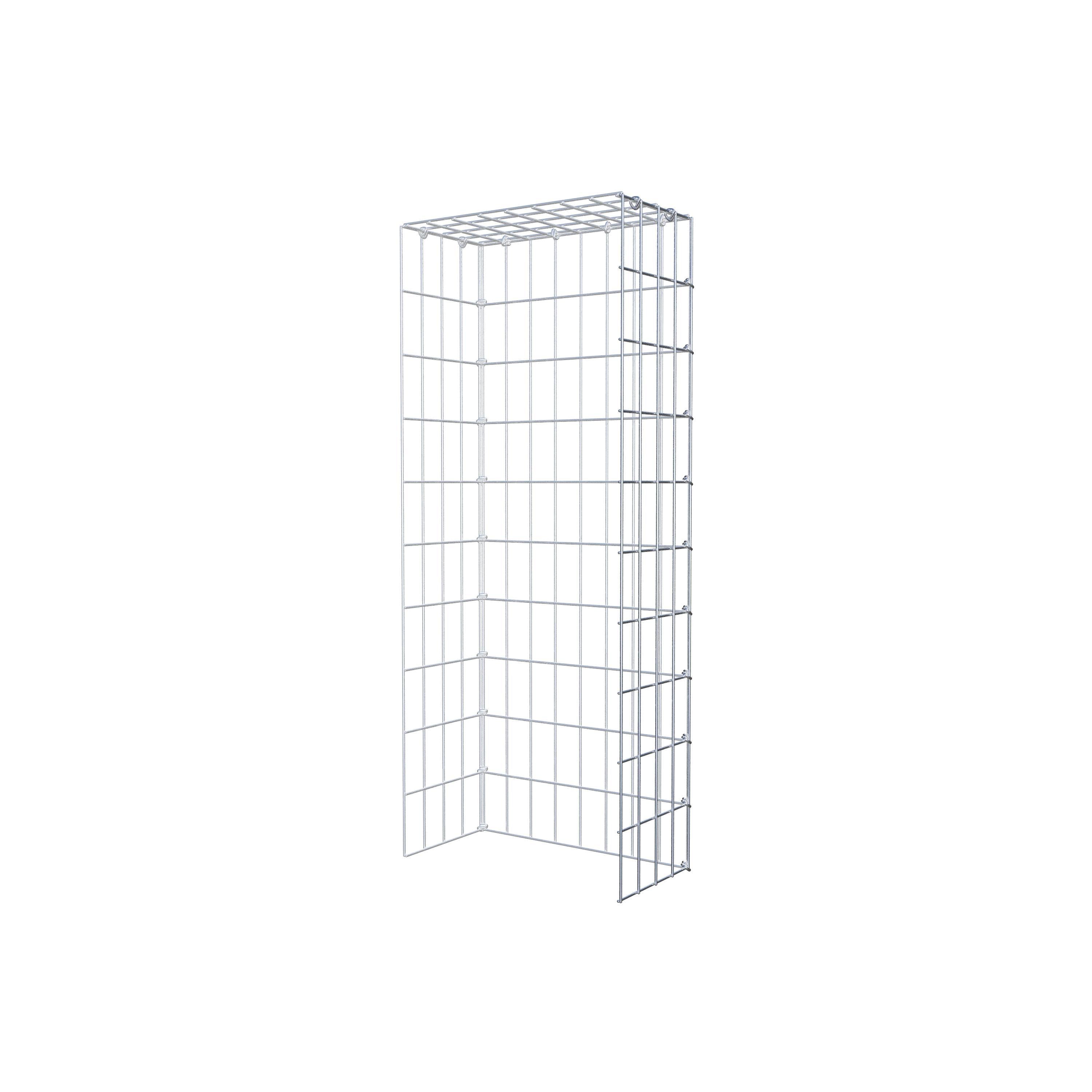 Typ 4 påbyggnadsgabion 100 cm x 20 cm x 40 cm (L x H x D), maskstorlek 5 cm x 10 cm, C-ring