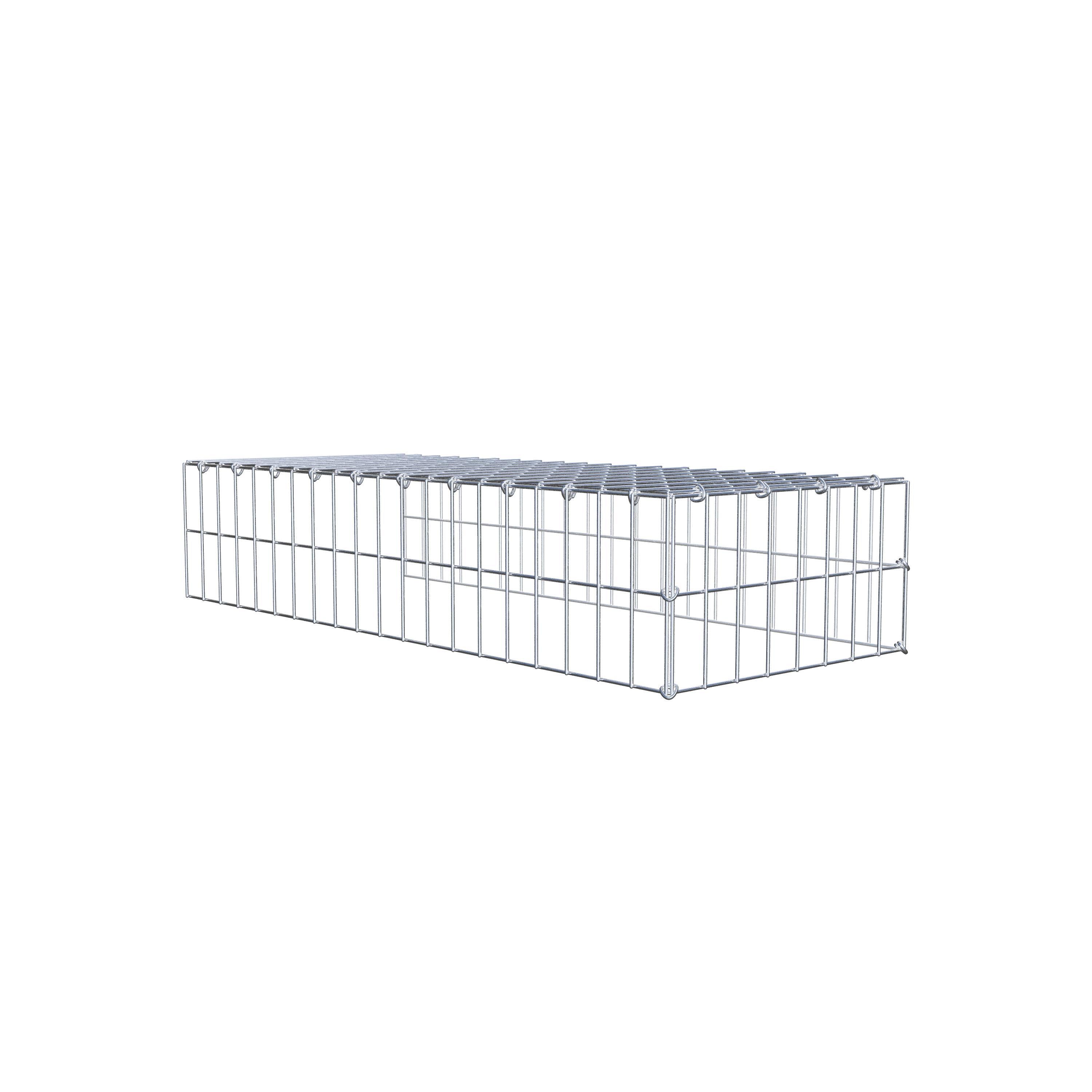 Typ 4 påbyggnadsgabion 100 cm x 20 cm x 40 cm (L x H x D), maskstorlek 5 cm x 10 cm, C-ring