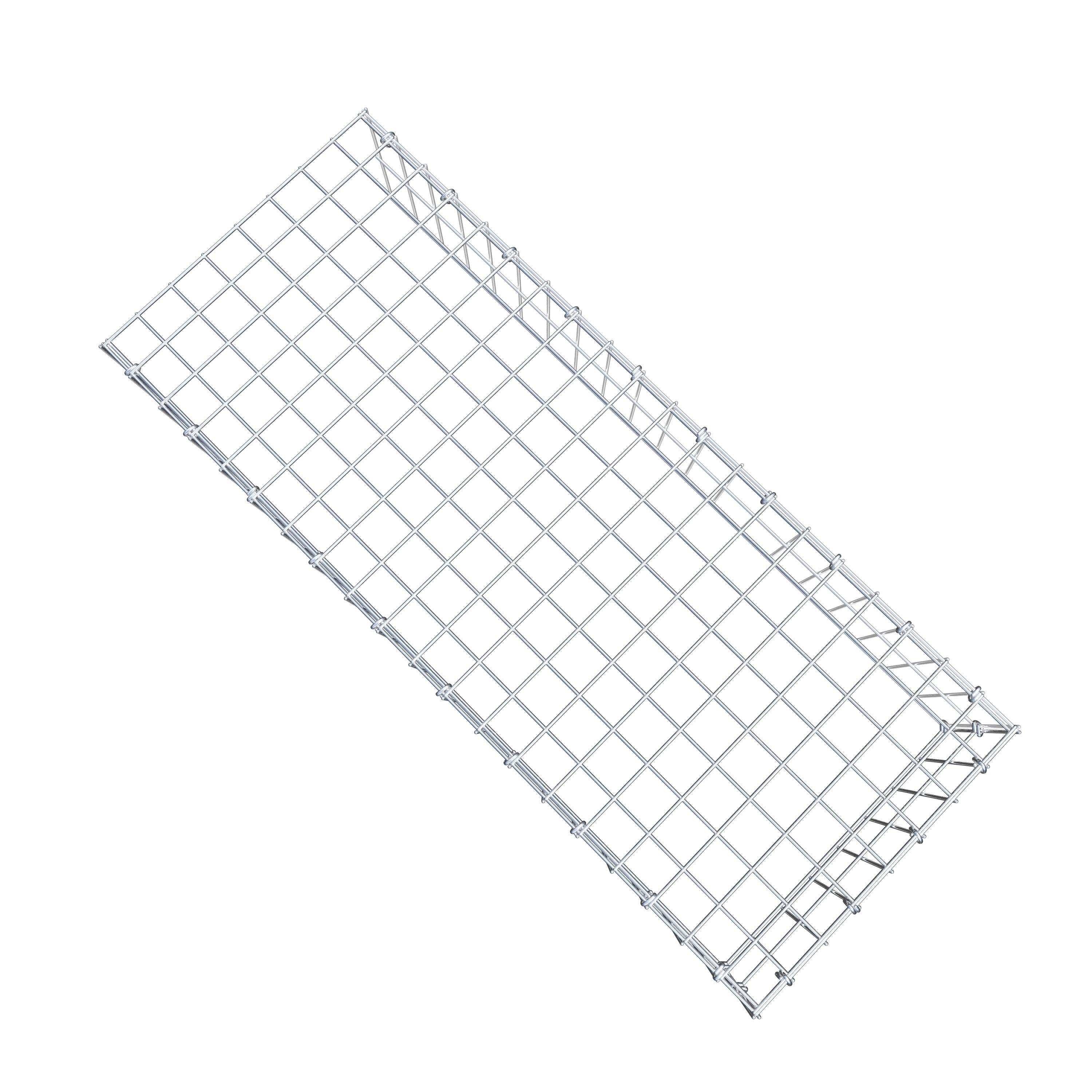 Typ 4 påbyggnadsgabion 100 cm x 20 cm x 40 cm (L x H x D), maskstorlek 5 cm x 10 cm, C-ring