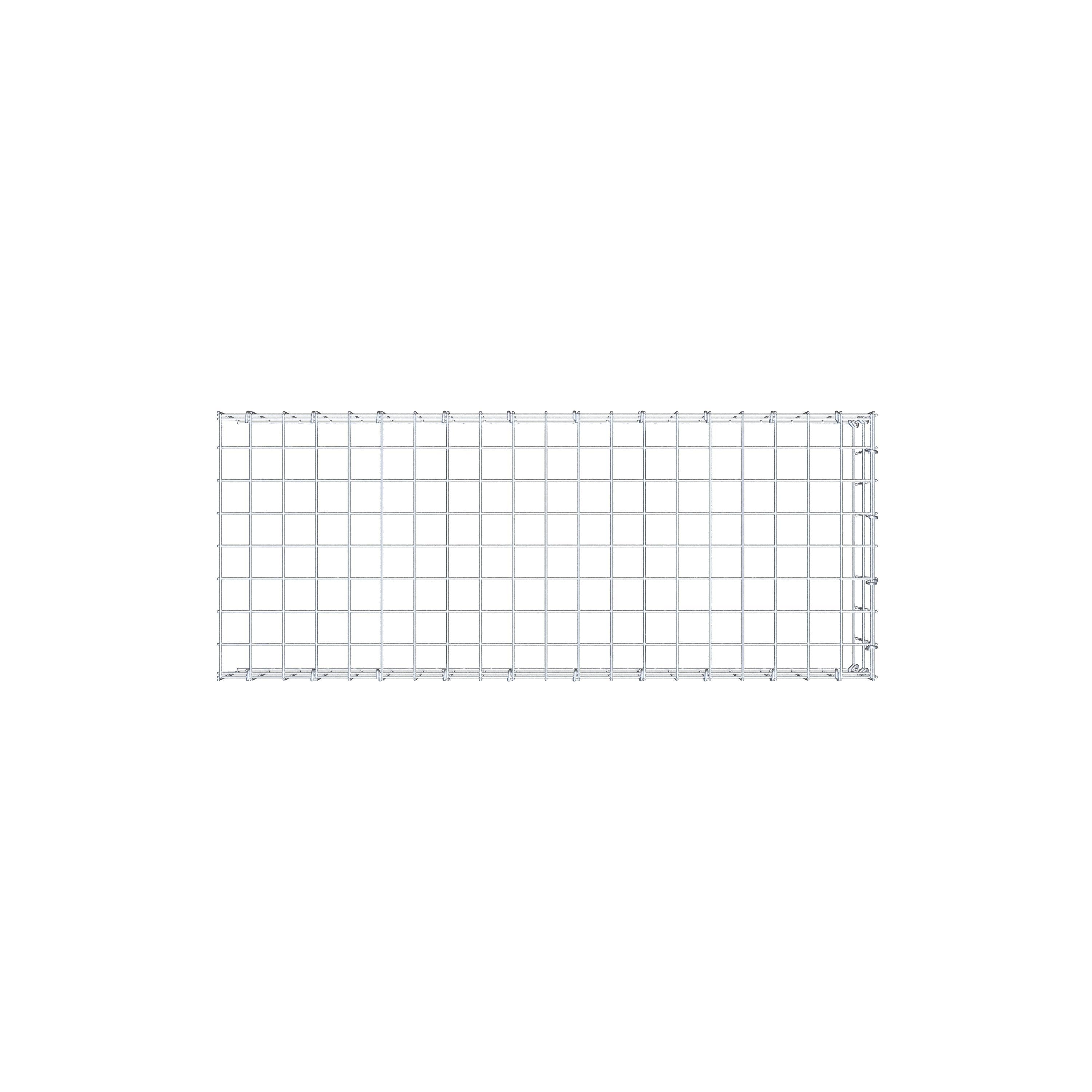 Typ 4 påbyggnadsgabion 100 cm x 20 cm x 40 cm (L x H x D), maskstorlek 5 cm x 10 cm, C-ring