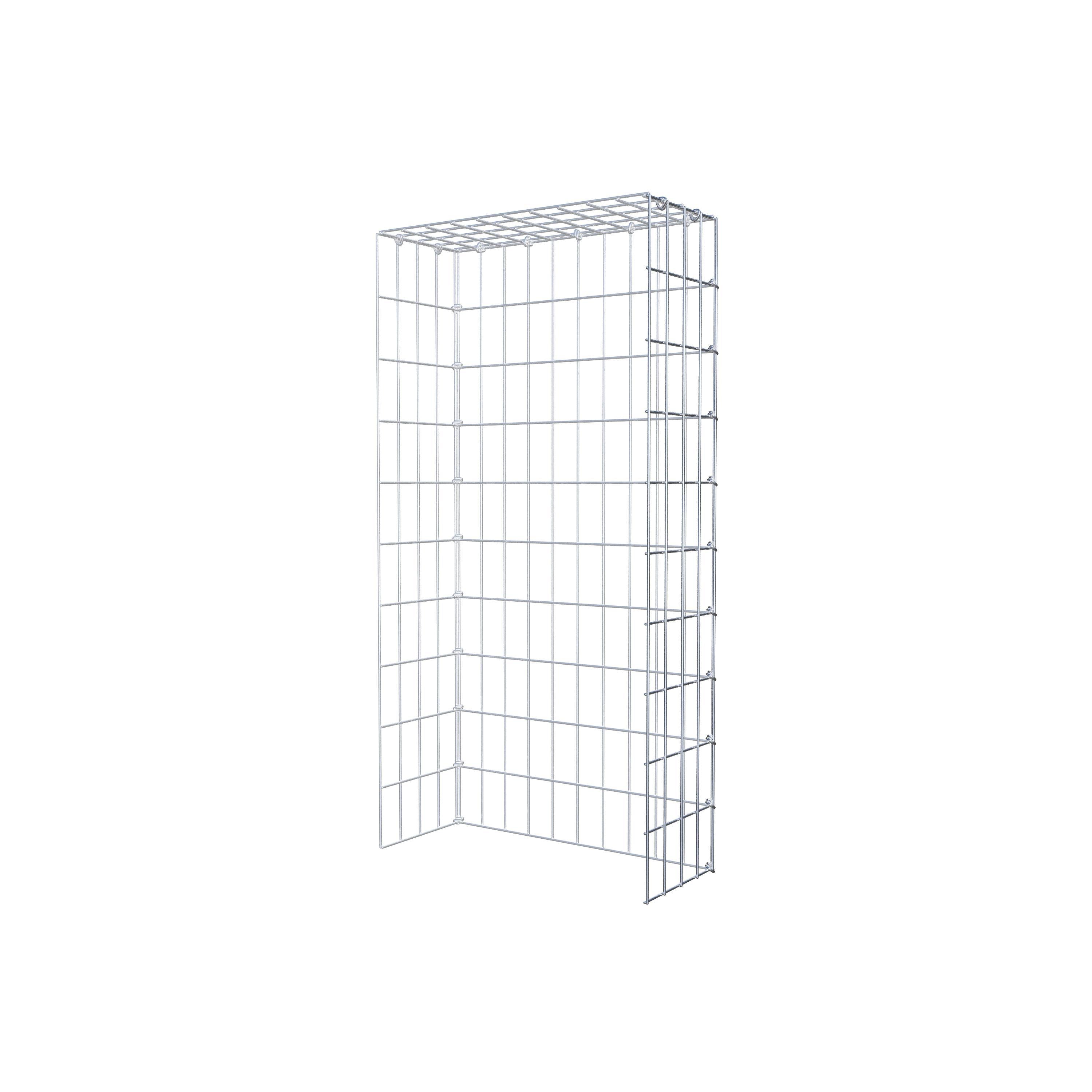 Monteret gabion type 4 100 cm x 20 cm x 50 cm (L x H x D), maskestørrelse 5 cm x 10 cm, C-ring