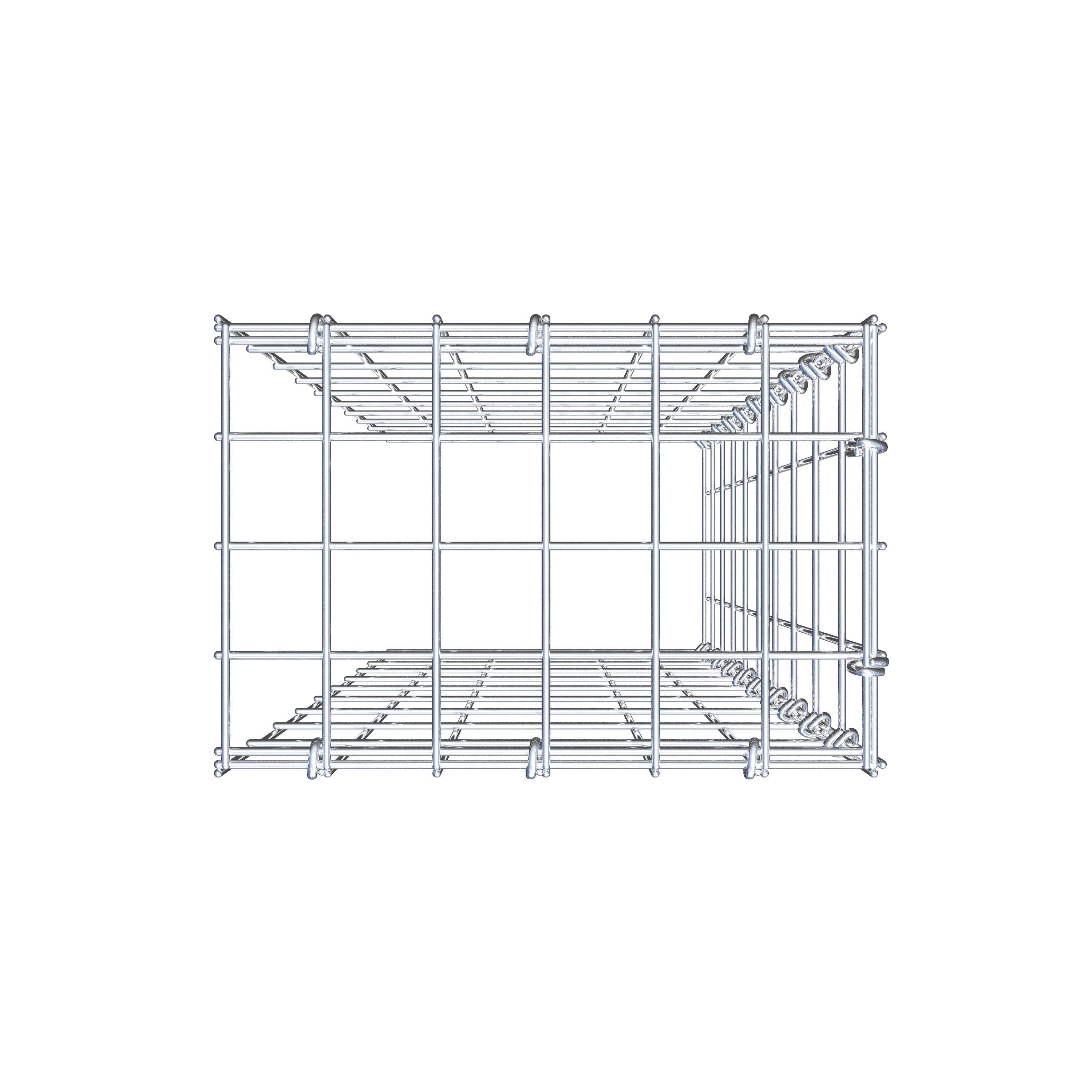 Mounted gabion type 4 100 cm x 30 cm x 20 cm (L x H x D), mesh size 5 cm x 10 cm, C-ring