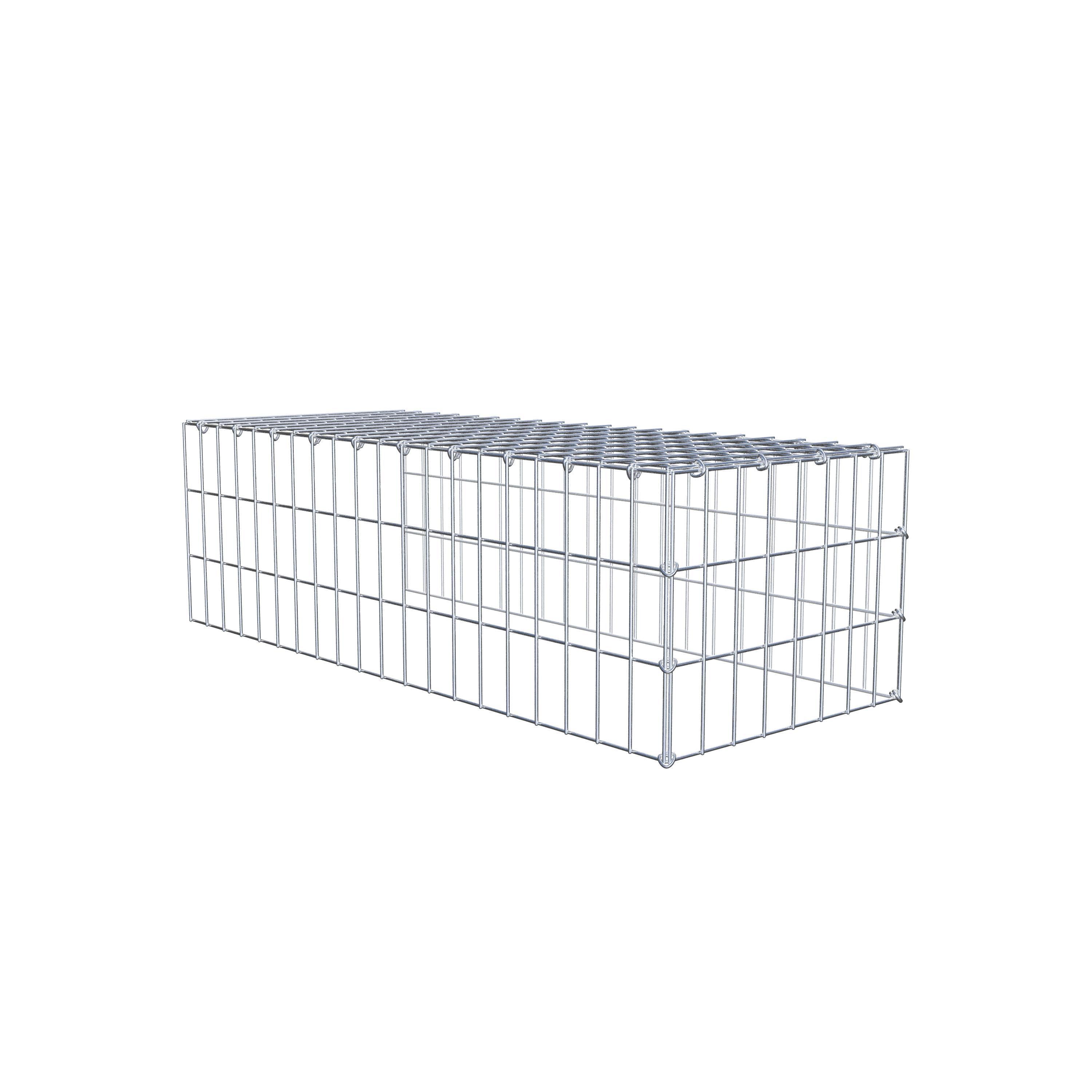 Mounted gabion type 4 100 cm x 30 cm x 40 cm (L x H x D), mesh size 5 cm x 10 cm, C-ring