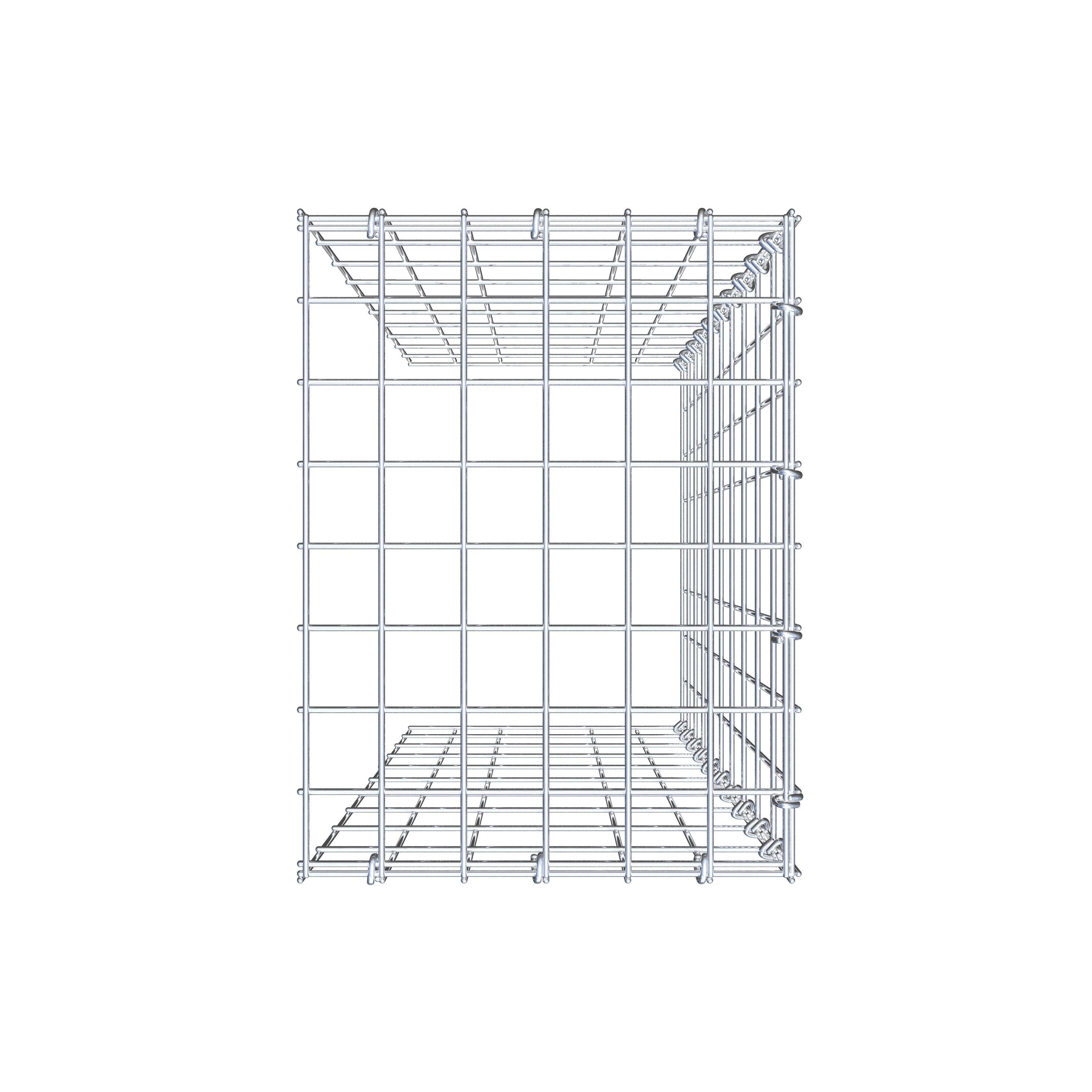 Monteret gabion type 4 100 cm x 30 cm x 40 cm (L x H x D), maskestørrelse 5 cm x 10 cm, C-ring