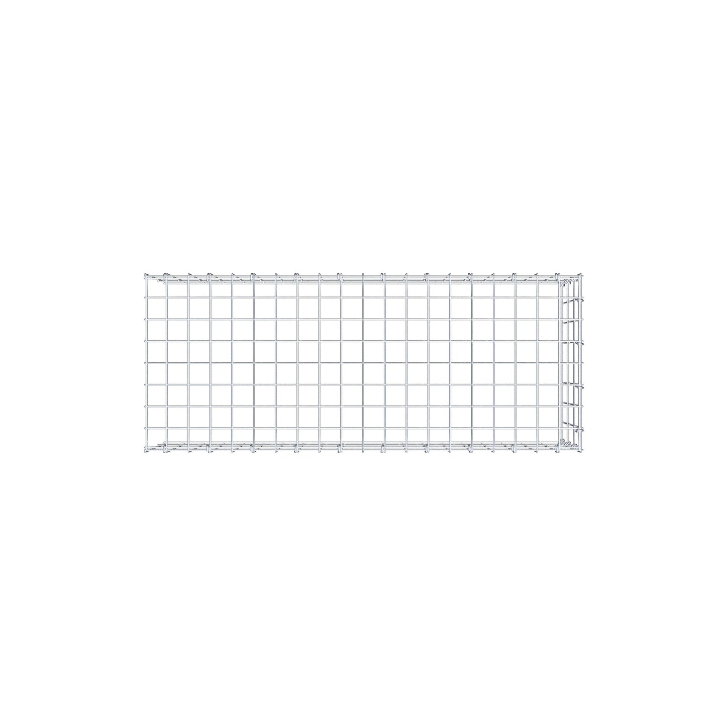 Mounted gabion type 4 100 cm x 30 cm x 40 cm (L x H x D), mesh size 5 cm x 10 cm, C-ring