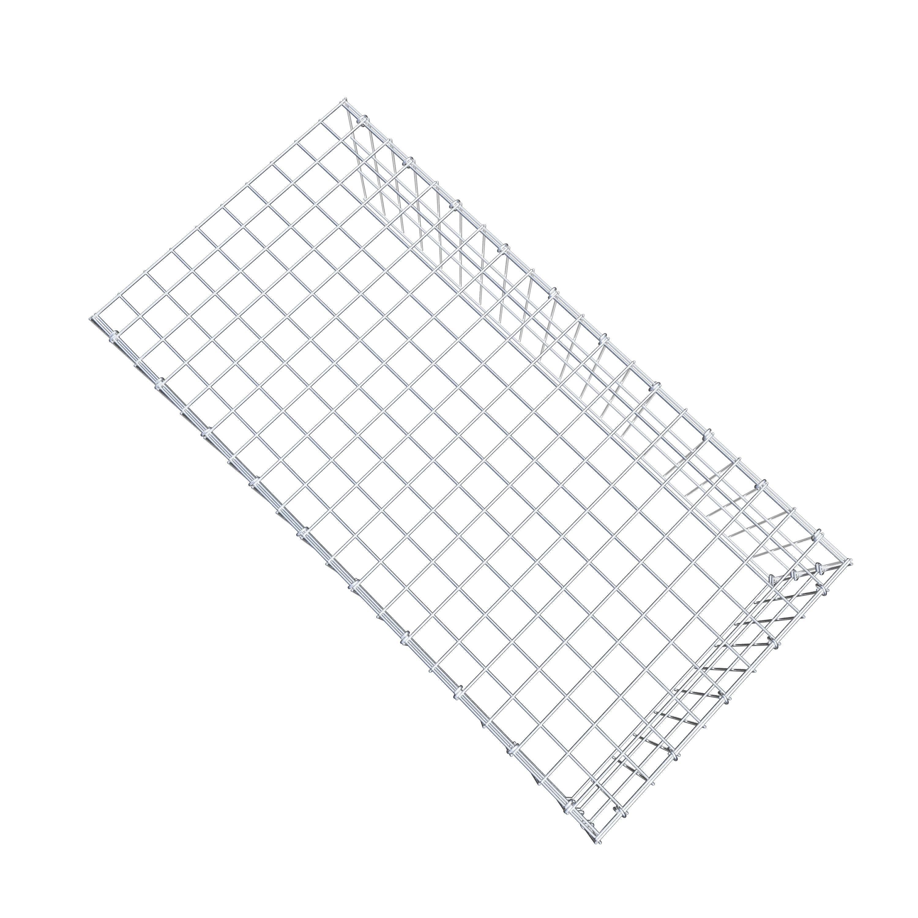 Mounted gabion type 4 100 cm x 30 cm x 50 cm (L x H x D), mesh size 5 cm x 10 cm, C-ring