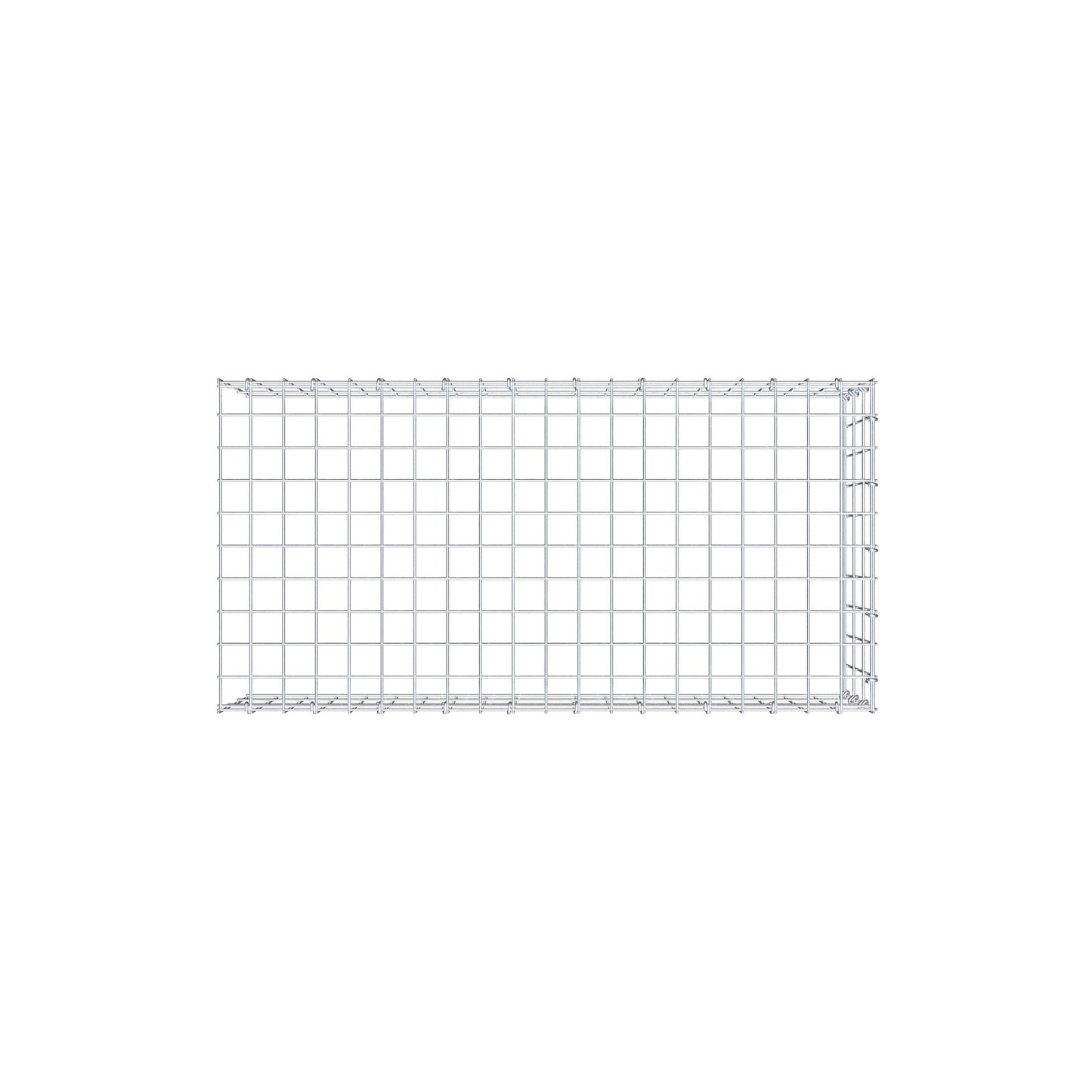 Mounted gabion type 4 100 cm x 30 cm x 50 cm (L x H x D), mesh size 5 cm x 10 cm, C-ring