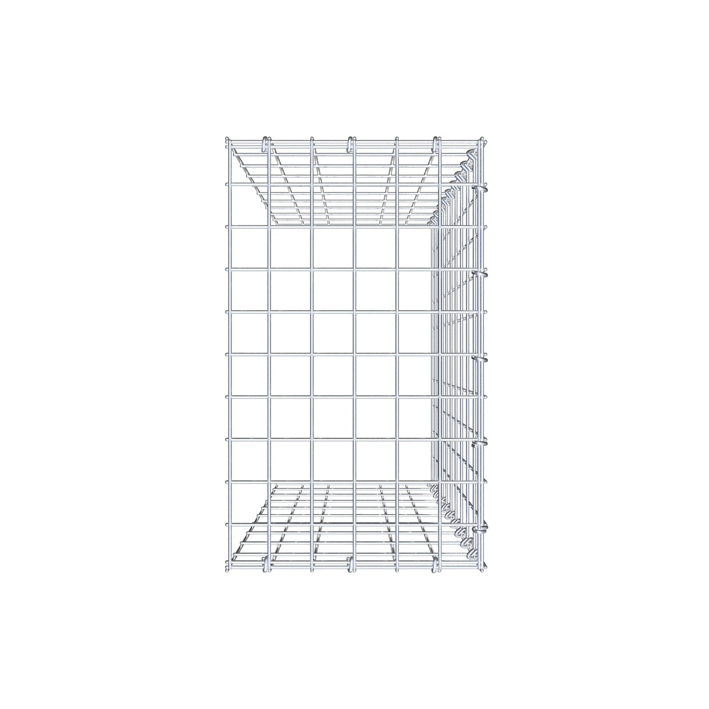 Mounted gabion type 4 100 cm x 30 cm x 50 cm (L x H x D), mesh size 5 cm x 10 cm, C-ring