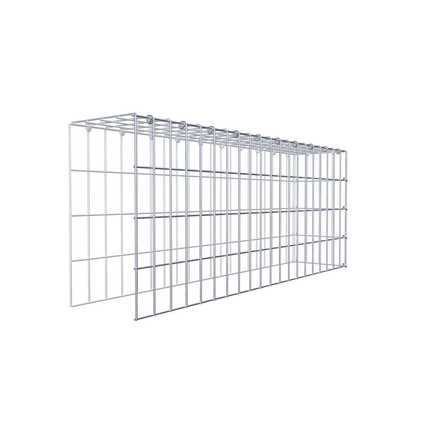 Mounted gabion type 4 100 cm x 40 cm x 20 cm (L x H x D), mesh size 5 cm x 10 cm, C-ring