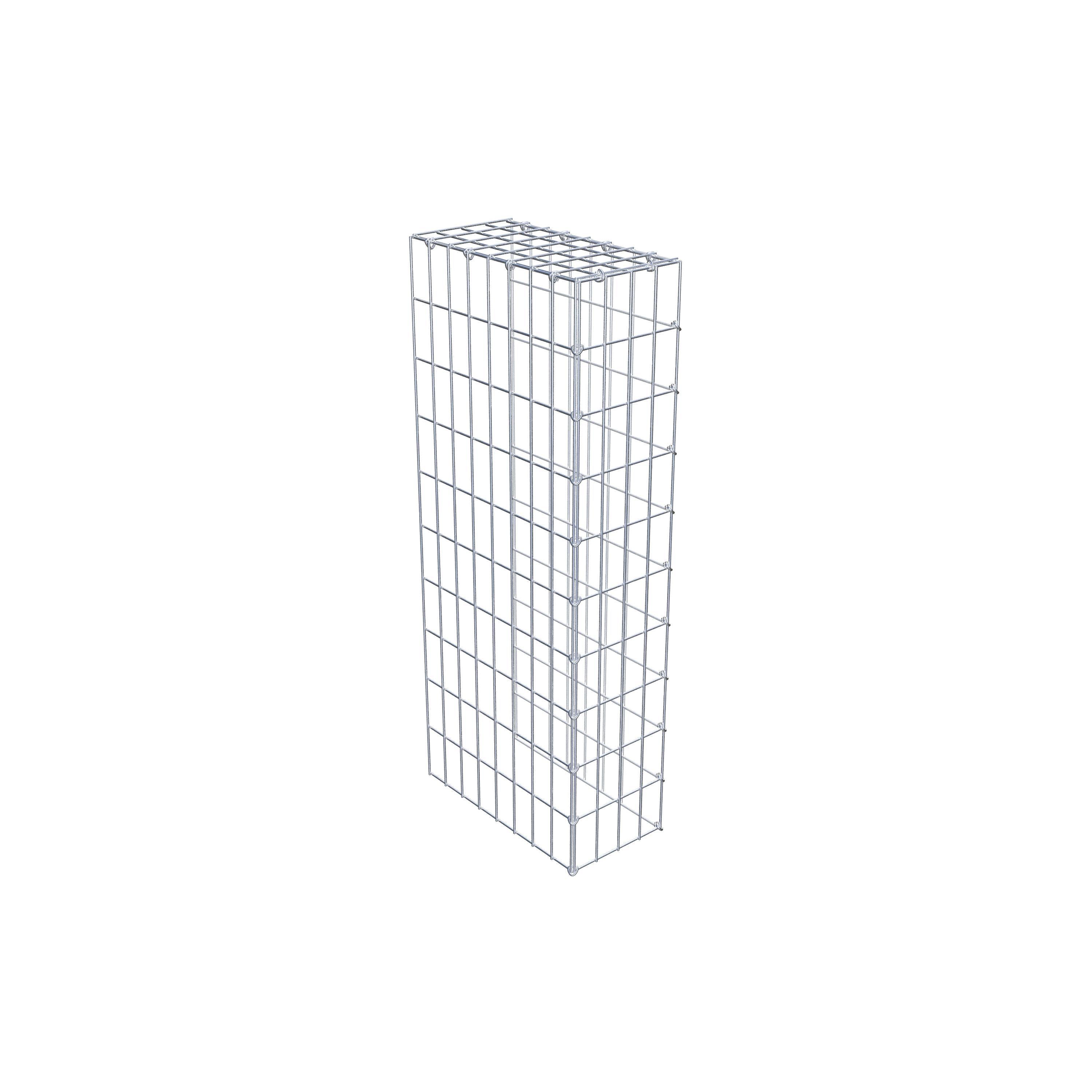 Mounted gabion type 4 100 cm x 40 cm x 20 cm (L x H x D), mesh size 5 cm x 10 cm, C-ring