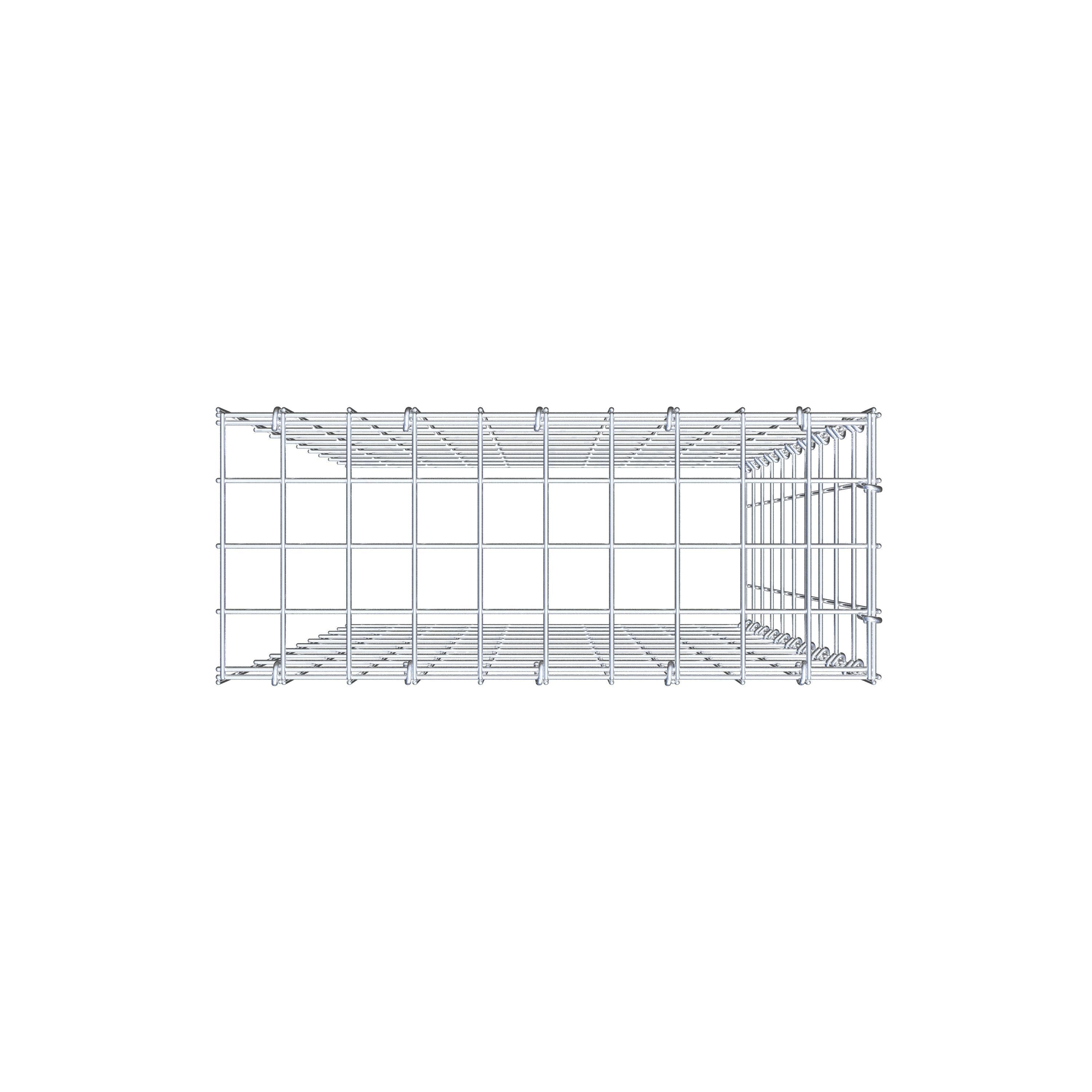 Mounted gabion type 4 100 cm x 50 cm x 20 cm (L x H x D), mesh size 5 cm x 10 cm, C-ring