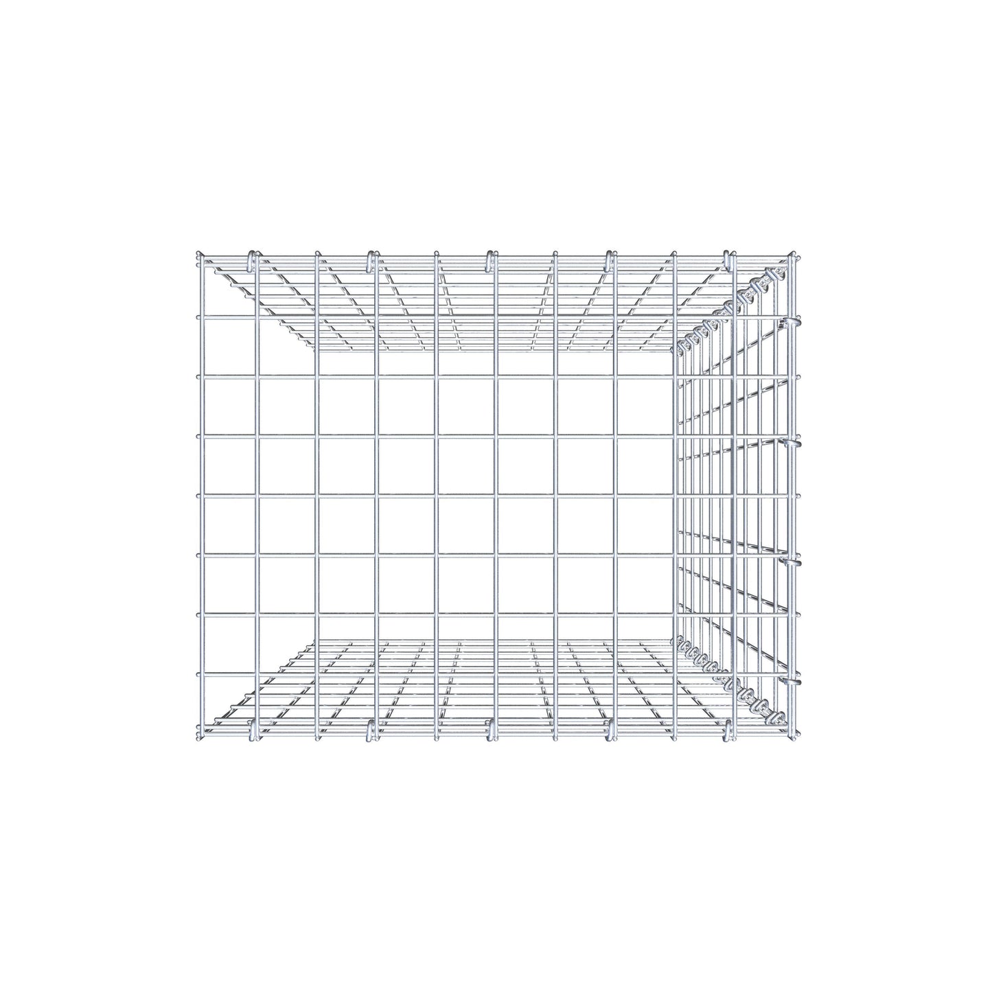 Gavión complementario de tipo 4 100 cm x 50 cm x 40 cm (largo x alto x fondo), malla 5 cm x 10 cm, anillo en C