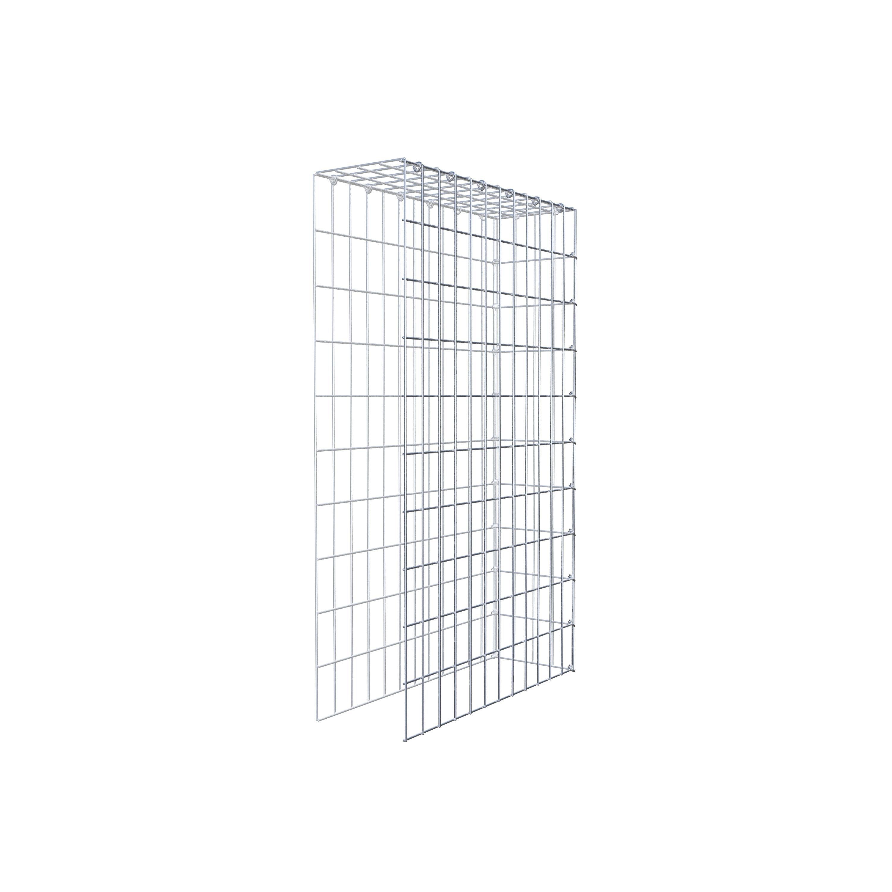 Typ 4 påbyggnadsgabion 100 cm x 60 cm x 20 cm (L x H x D), maskstorlek 5 cm x 10 cm, C-ring