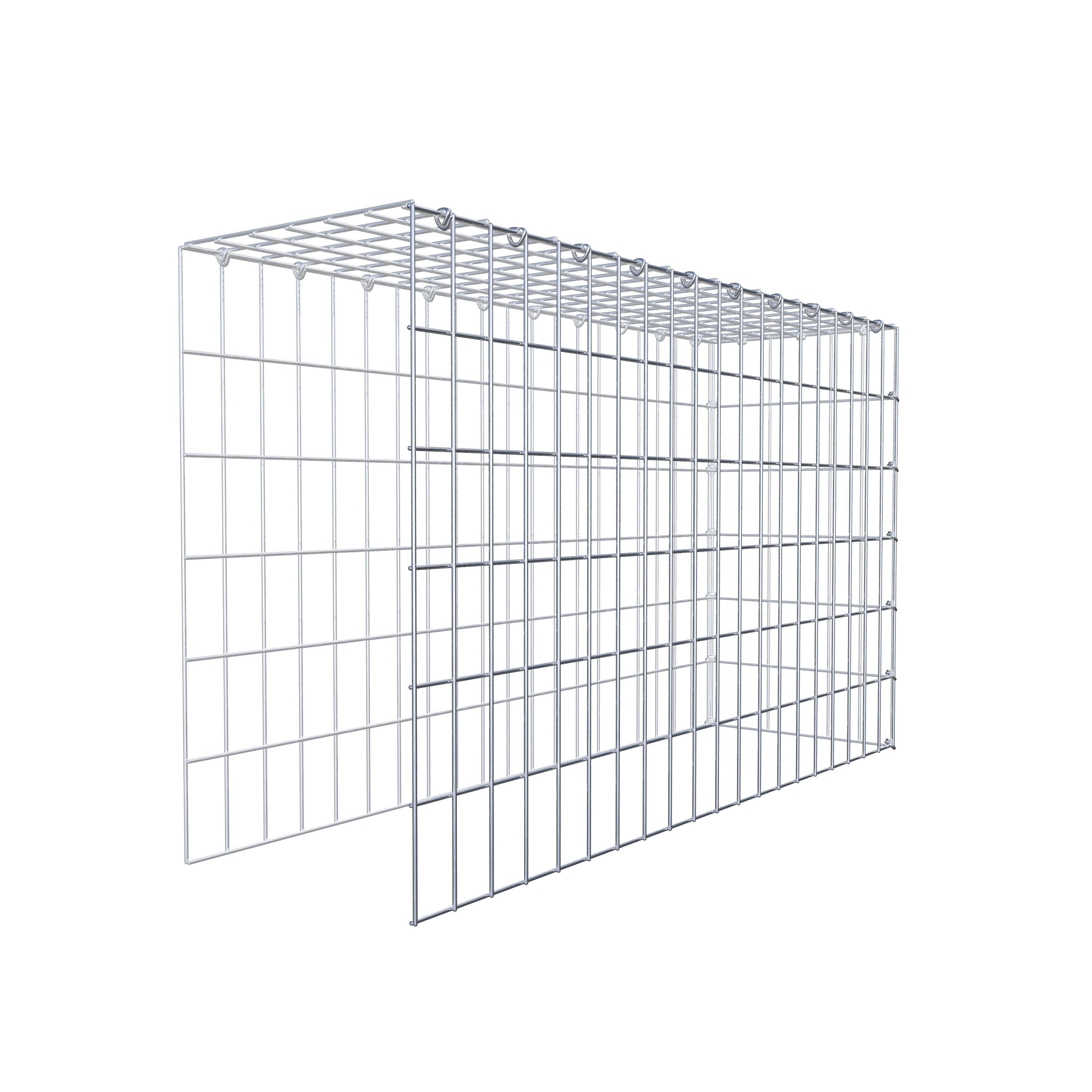 Mounted gabion type 4 100 cm x 60 cm x 30 cm (L x H x D), mesh size 5 cm x 10 cm, C-ring