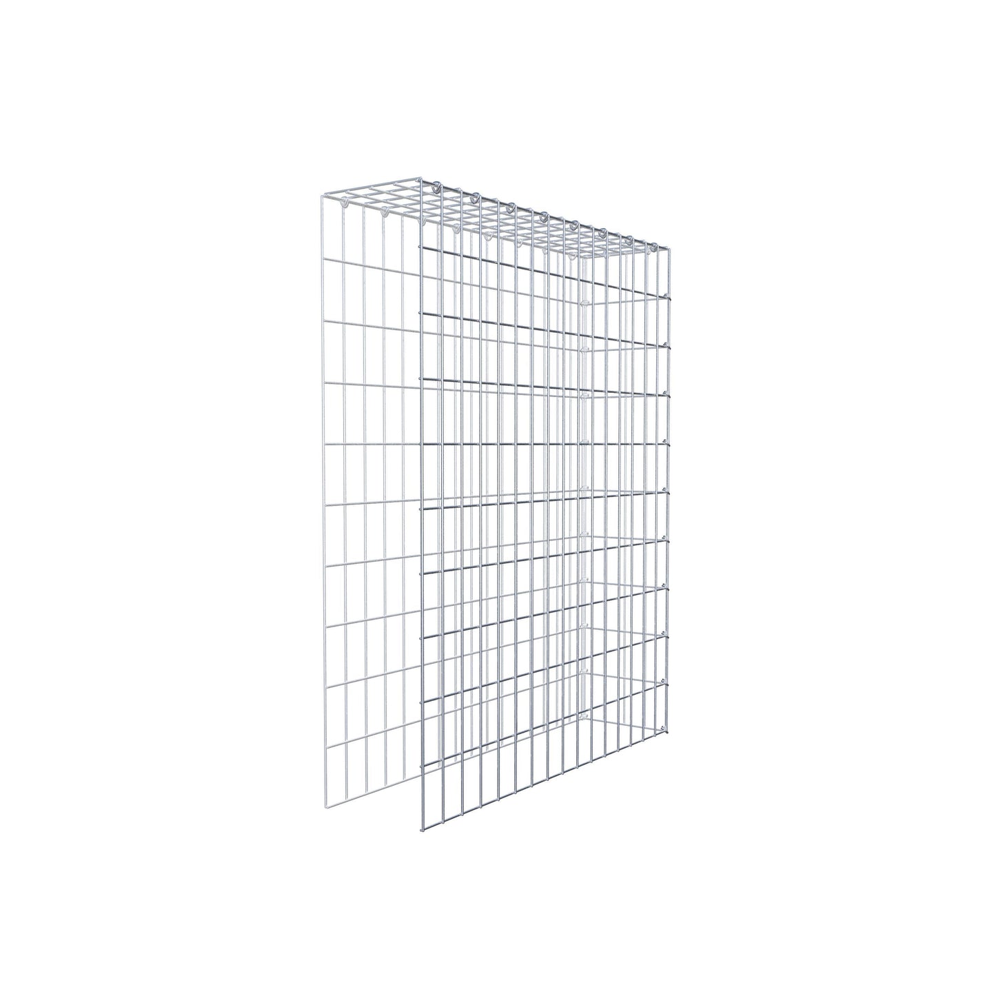 Mounted gabion type 4 100 cm x 80 cm x 20 cm (L x H x D), mesh size 5 cm x 10 cm, C-ring