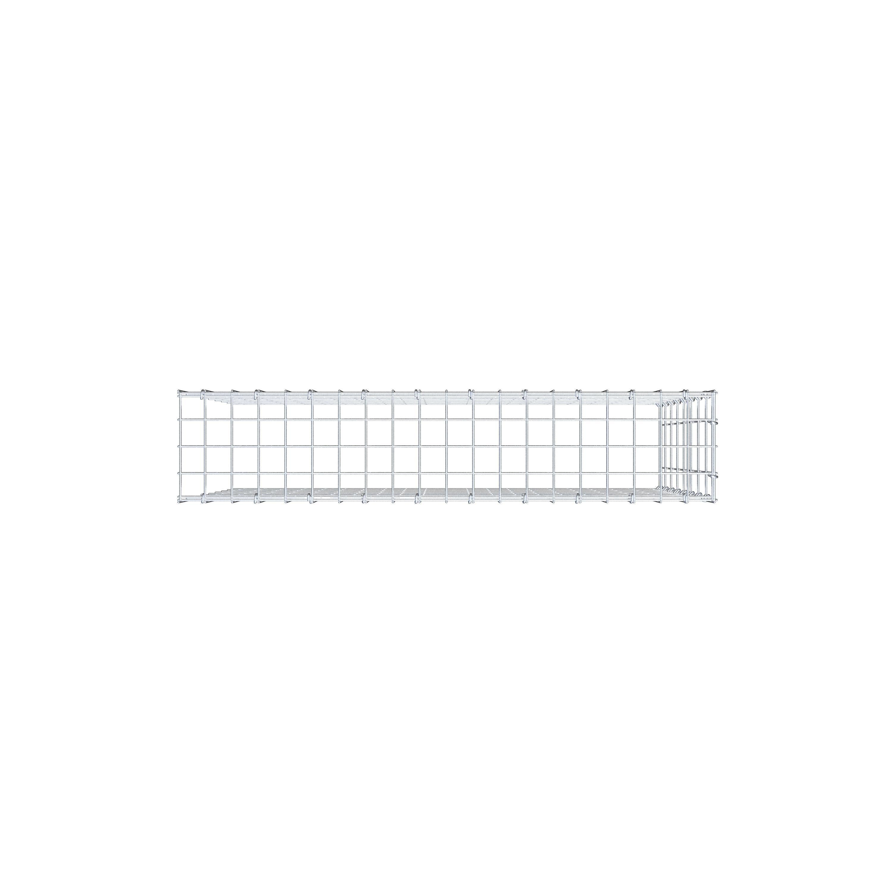 Mounted gabion type 4 100 cm x 80 cm x 20 cm (L x H x D), mesh size 5 cm x 10 cm, C-ring