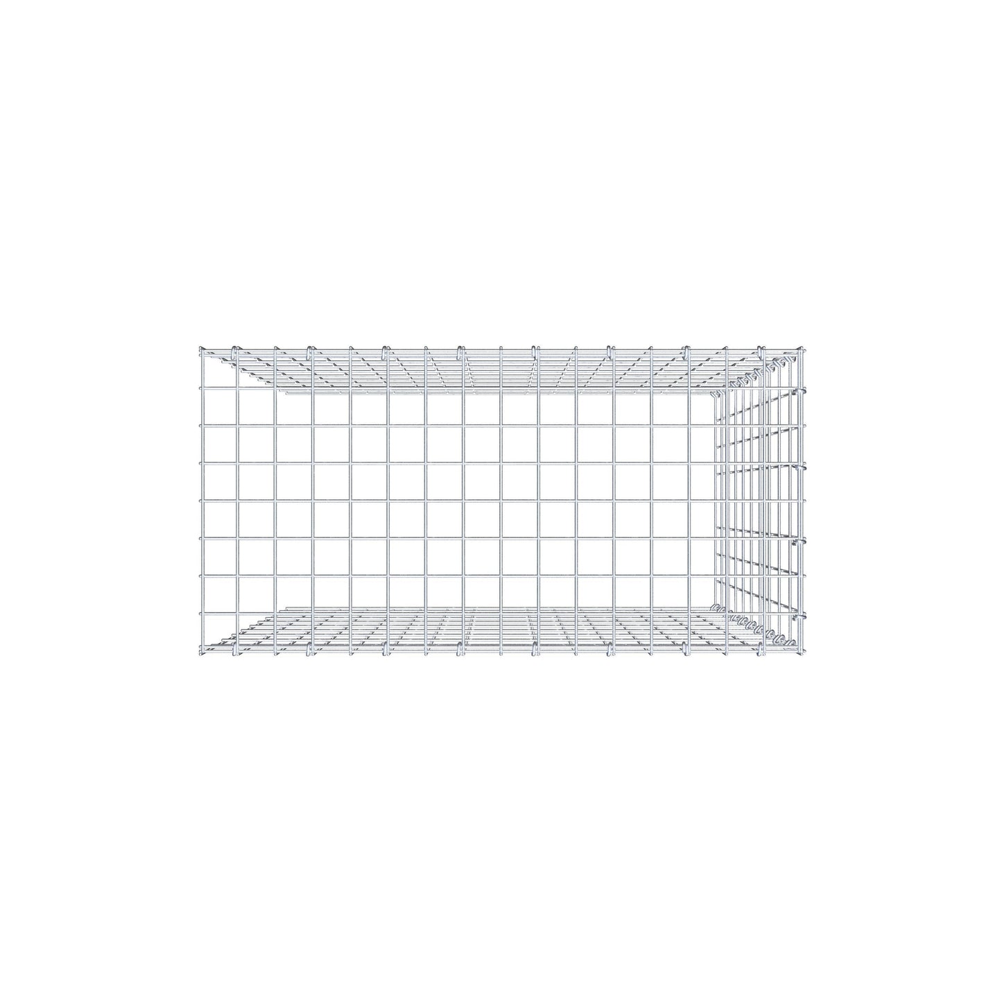 Mounted gabion type 4 100 cm x 80 cm x 40 cm (L x H x D), mesh size 5 cm x 10 cm, C-ring