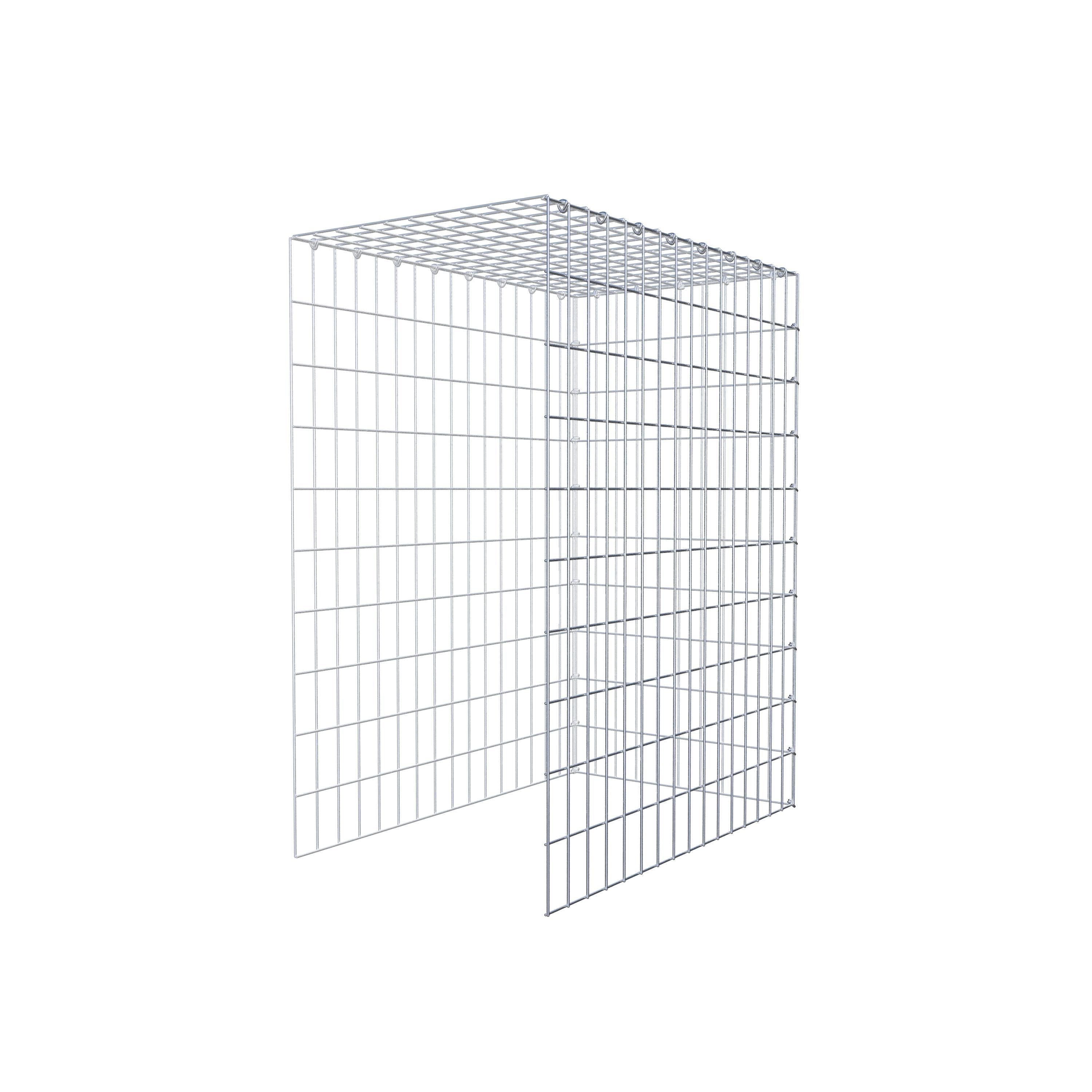 Mounted gabion type 4 100 cm x 80 cm x 50 cm (L x H x D), mesh size 5 cm x 10 cm, C-ring