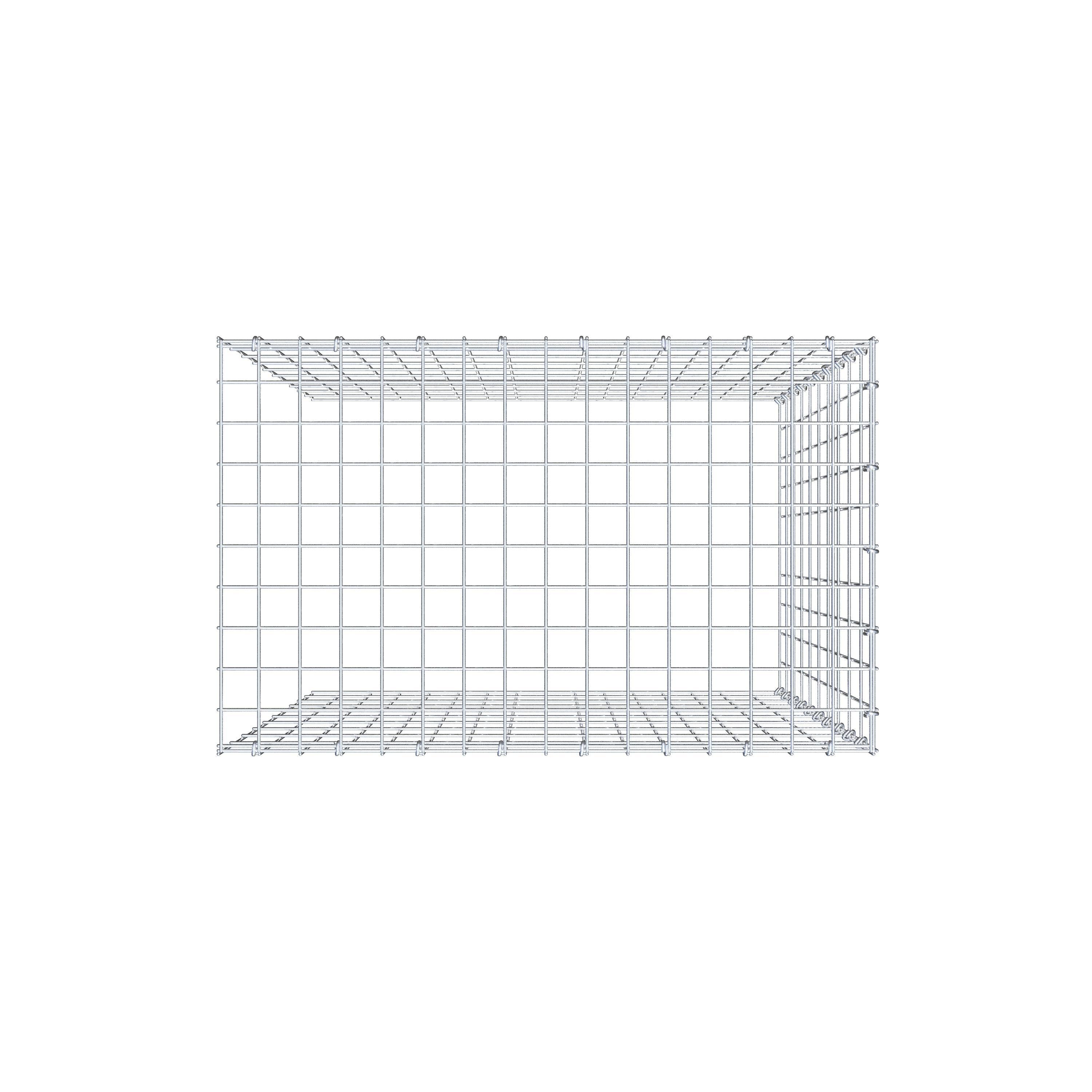 Mounted gabion type 4 100 cm x 80 cm x 50 cm (L x H x D), mesh size 5 cm x 10 cm, C-ring