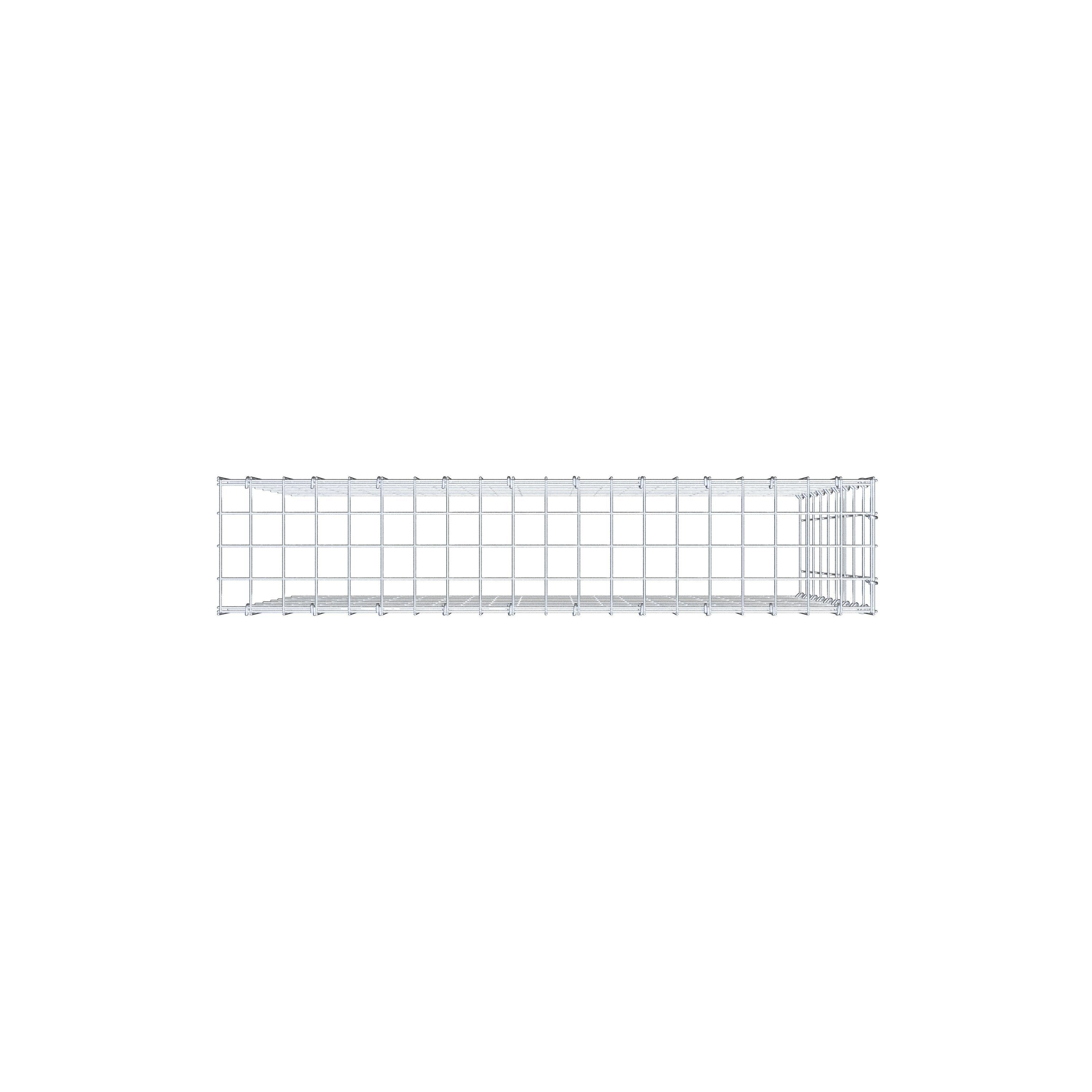 Mounted gabion type 4 100 cm x 90 cm x 20 cm (L x H x D), mesh size 5 cm x 10 cm, C-ring