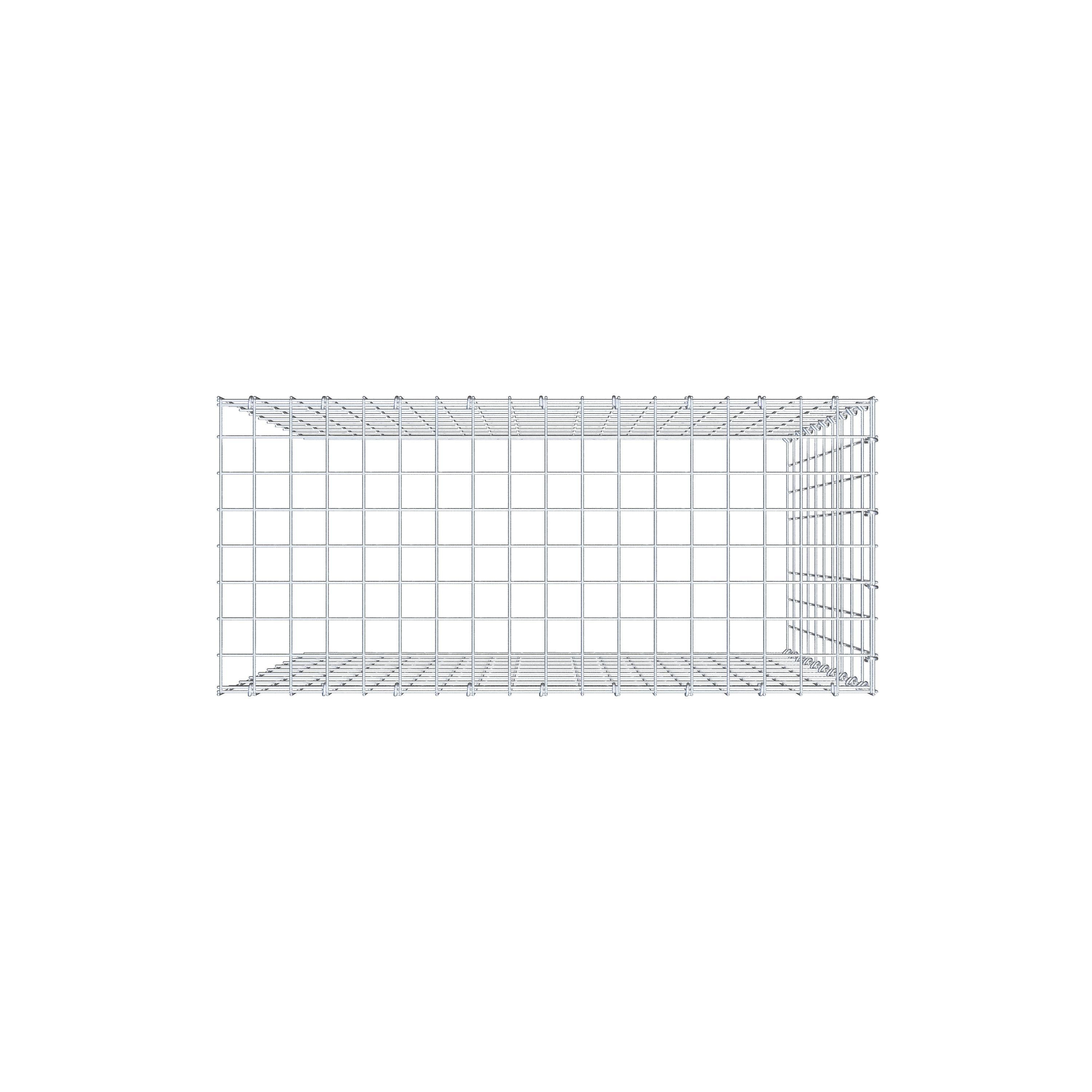 Mounted gabion type 4 100 cm x 90 cm x 40 cm (L x H x D), mesh size 5 cm x 10 cm, C-ring