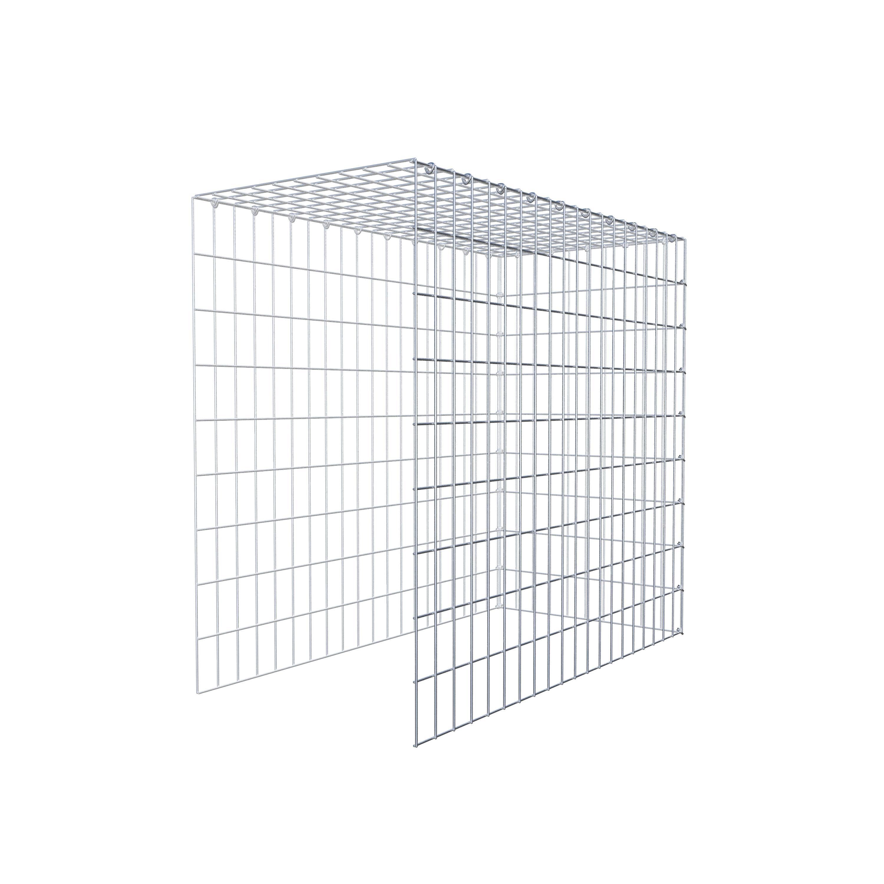 Mounted gabion type 4 100 cm x 90 cm x 50 cm (L x H x D), mesh size 5 cm x 10 cm, C-ring