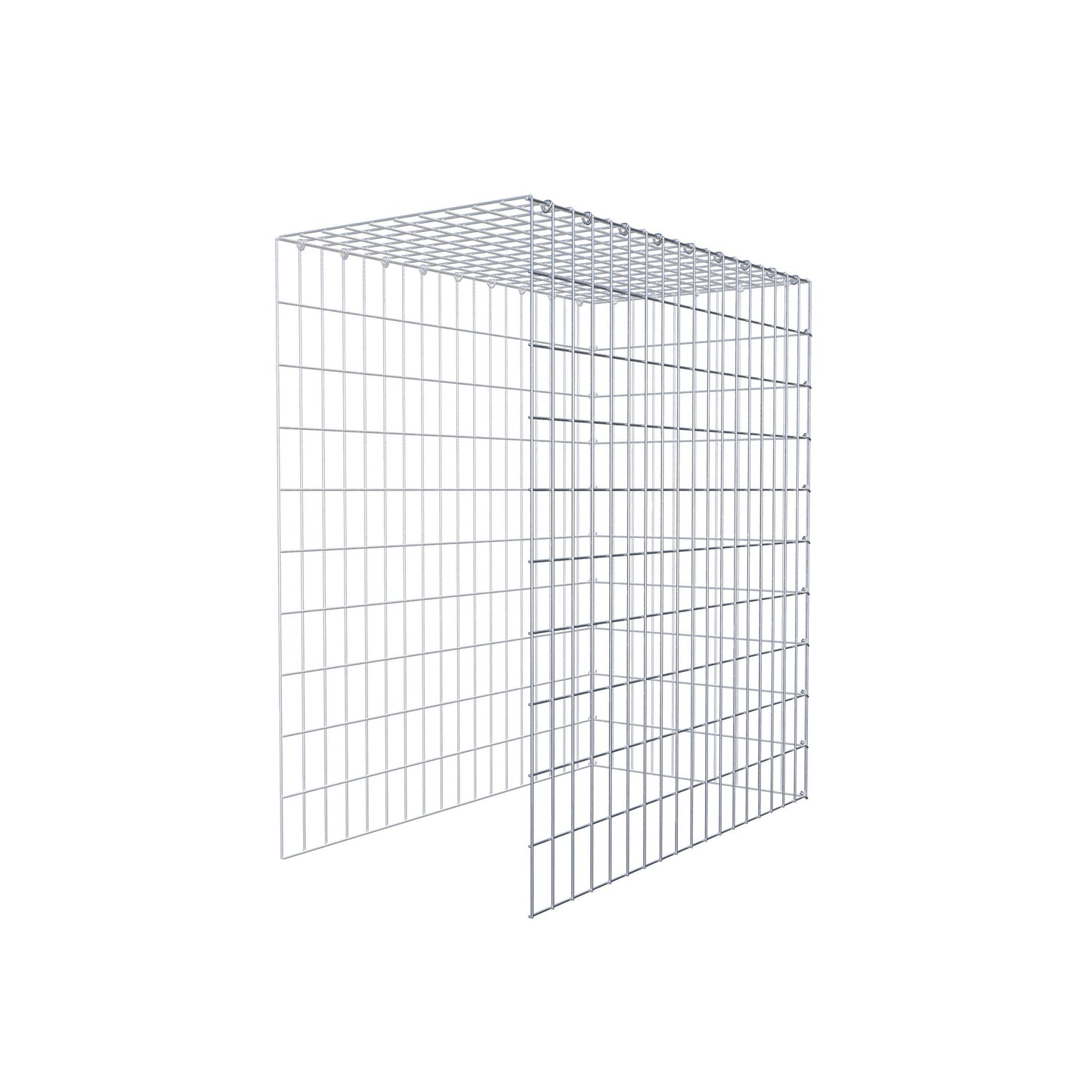Monteret gabion type 4 100 cm x 90 cm x 50 cm (L x H x D), maskestørrelse 5 cm x 10 cm, C-ring
