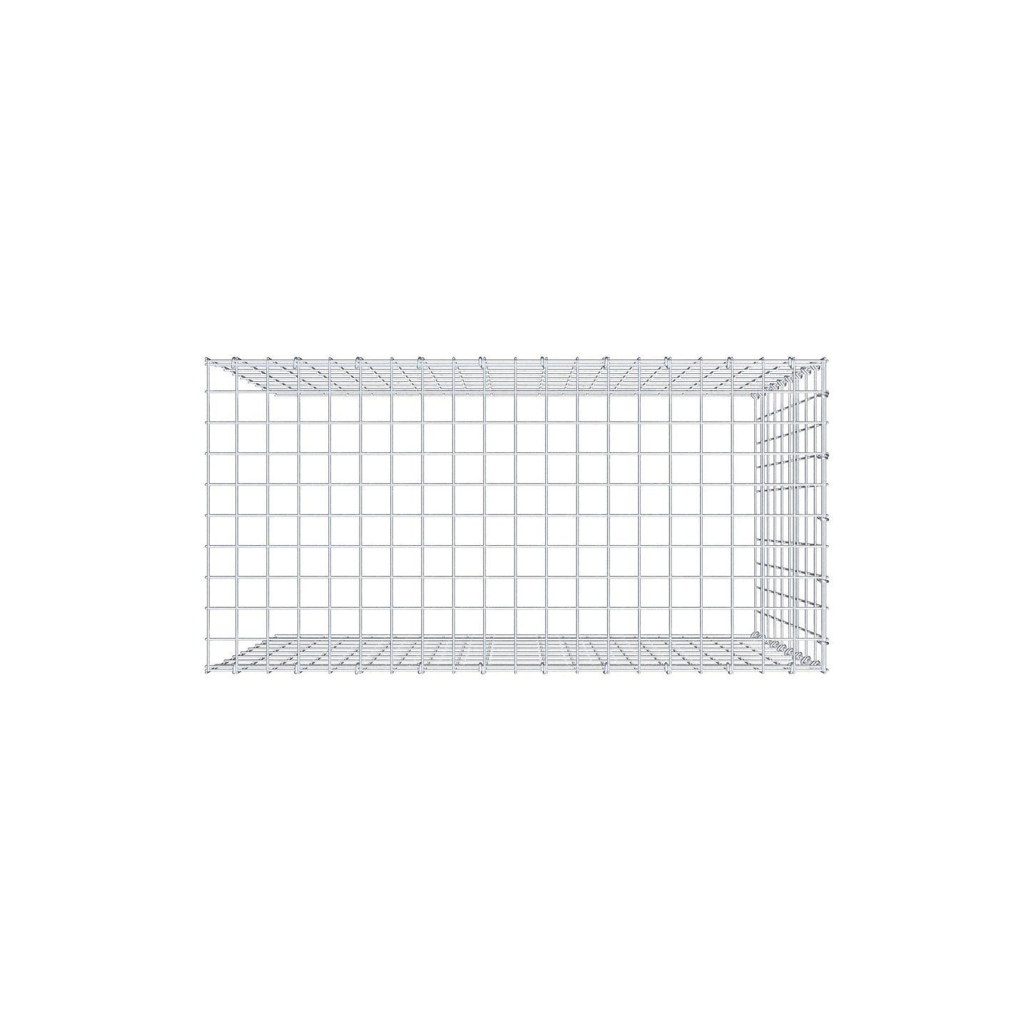 Monteret gabion type 4 100 cm x 90 cm x 50 cm (L x H x D), maskestørrelse 5 cm x 10 cm, C-ring